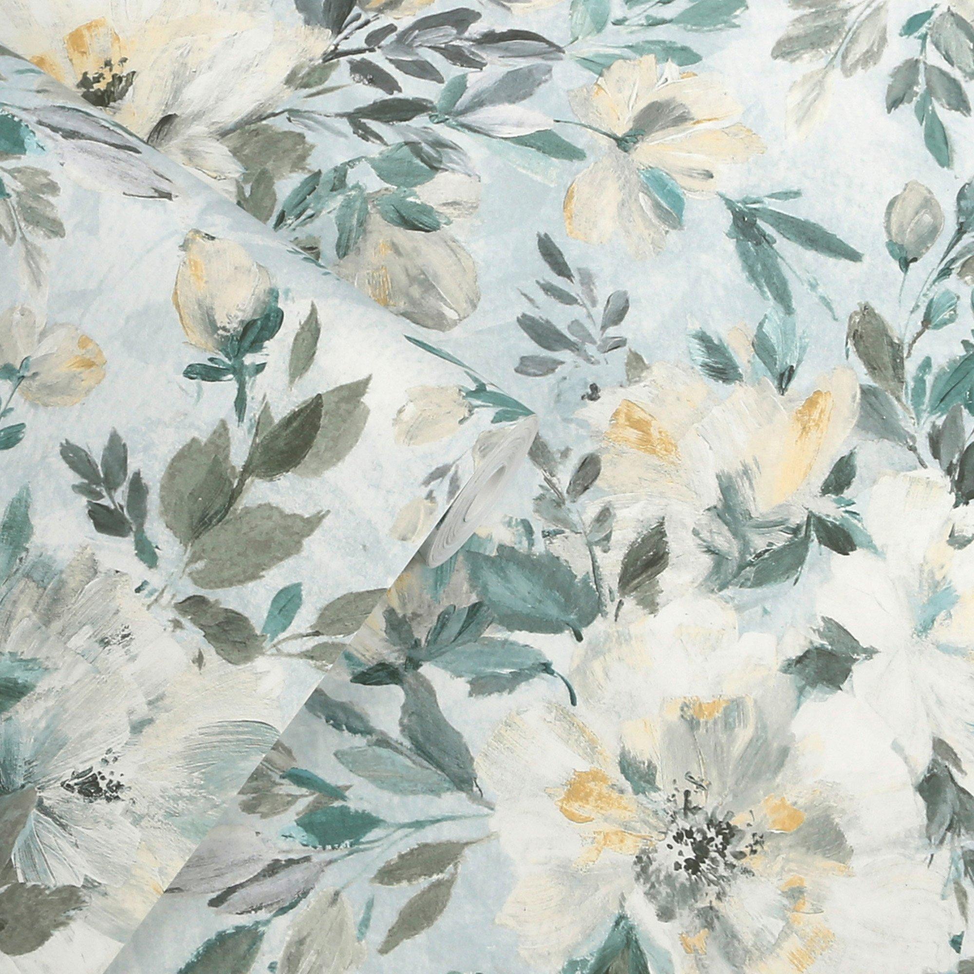 Green - Laura Ashley - Laura Ashley Elowen Peony Pale Teal Wallpaper - 3