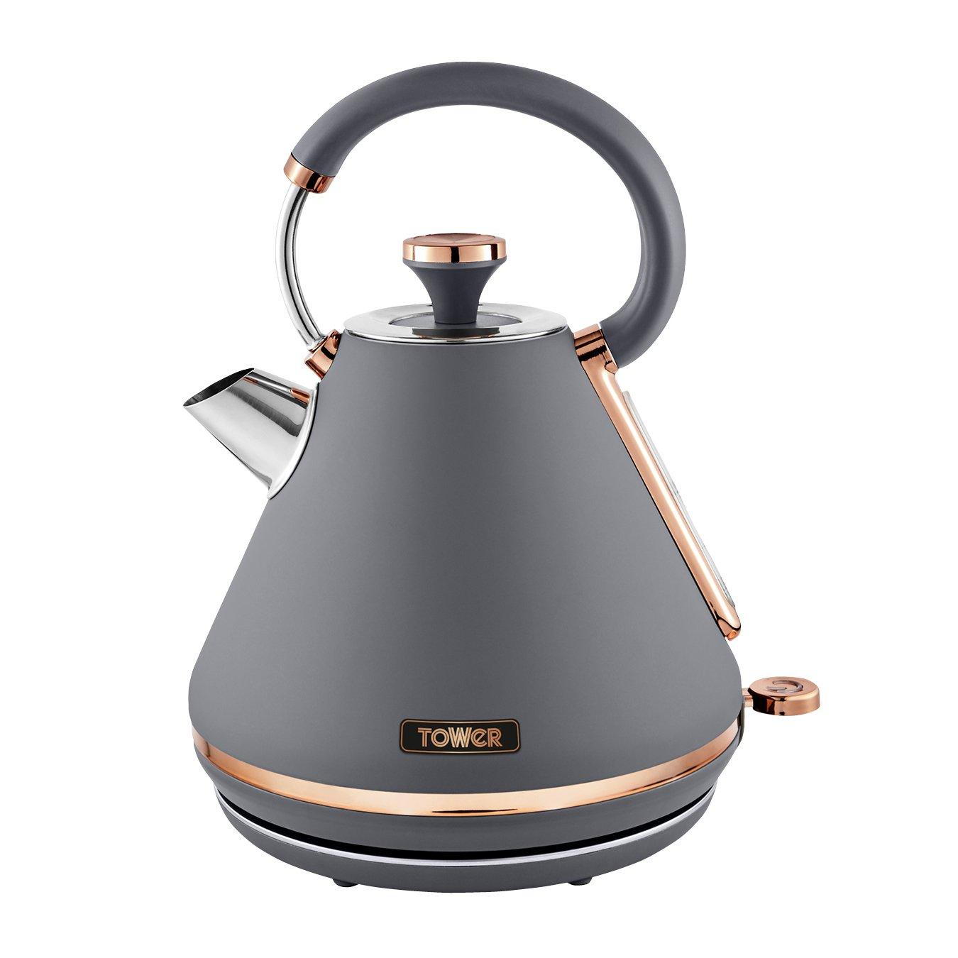Grey - Tower - Cavaletto 3KW 1.7 Litre Pyramid Kettle Grey with R - 1