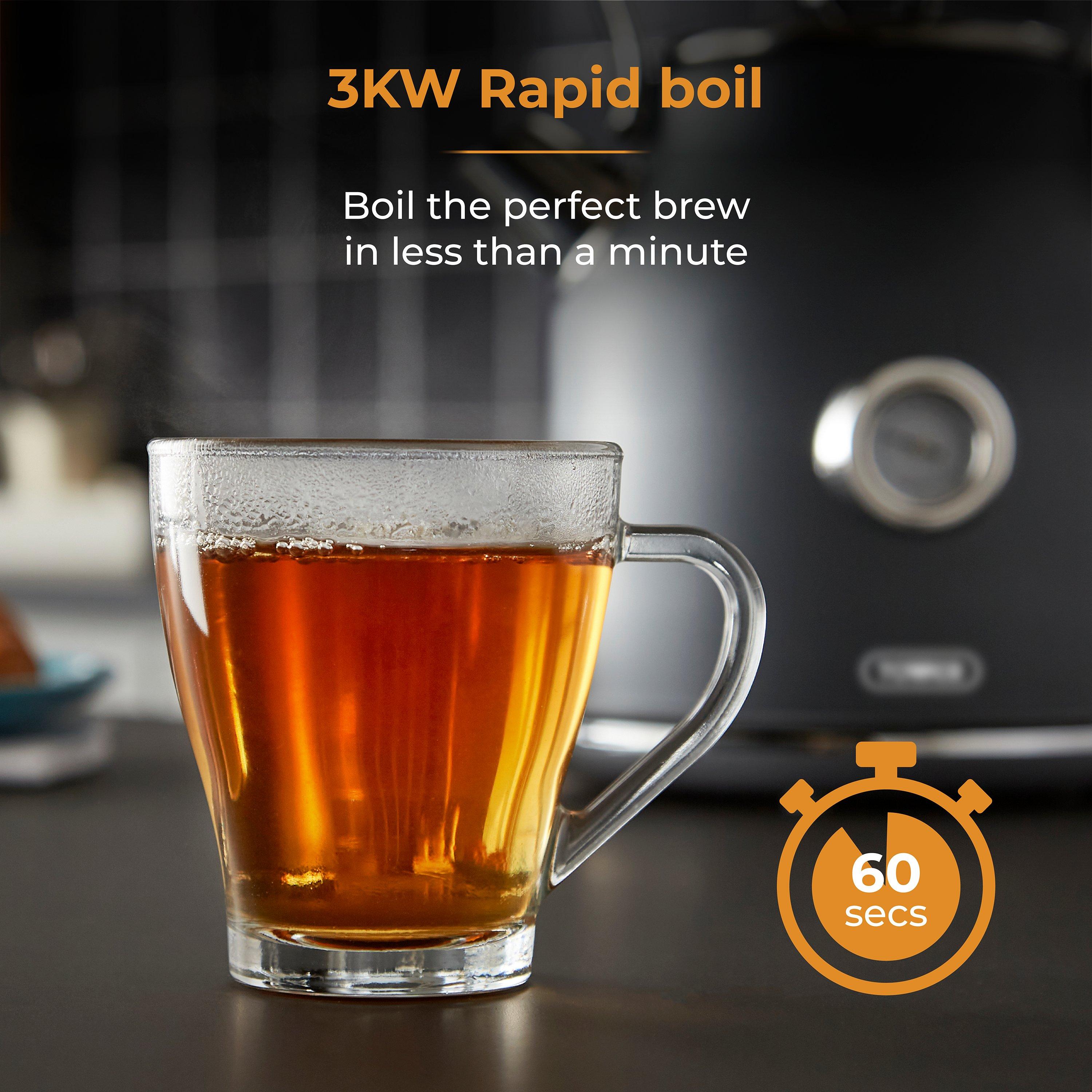 Grey - Tower - Renaissance 1.7 Litre 3KW Kettle Grey with Chrome - 3