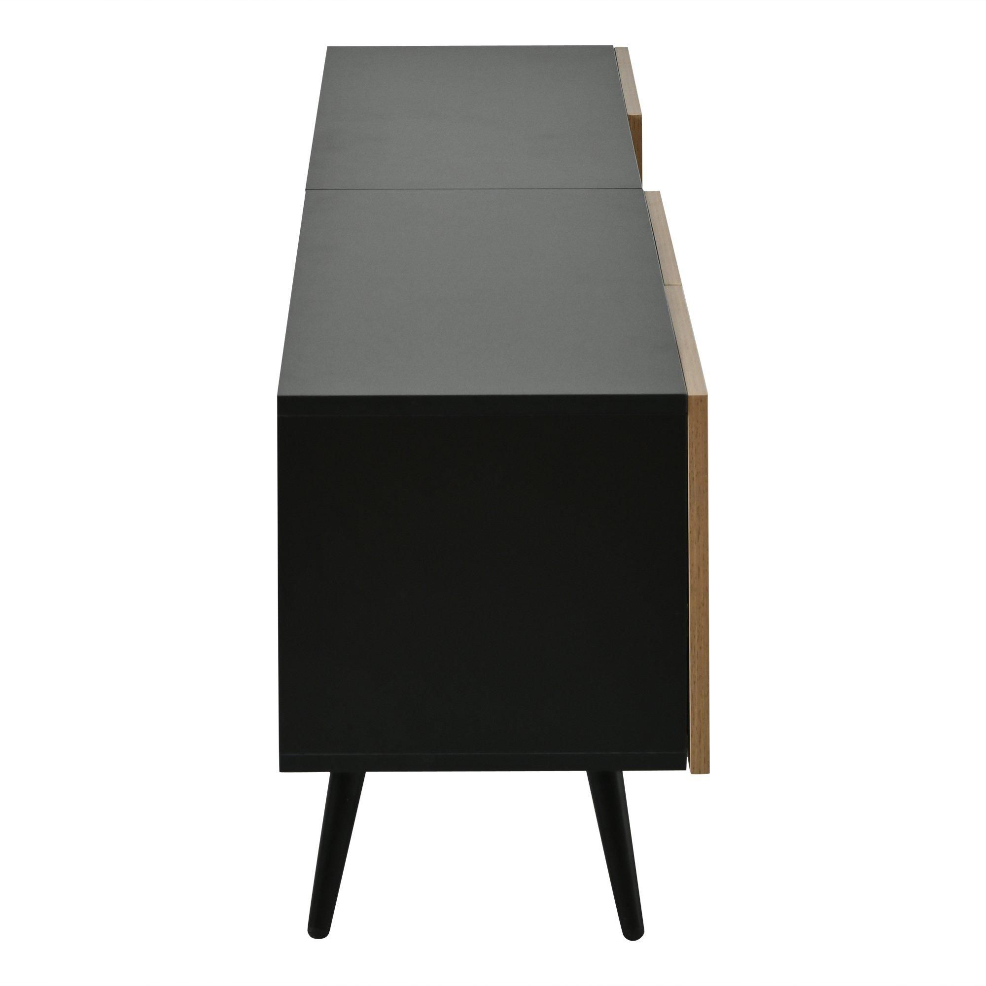Oak/Black - Urban Meuble - Modern Geometric TV Stand Media Console - 11