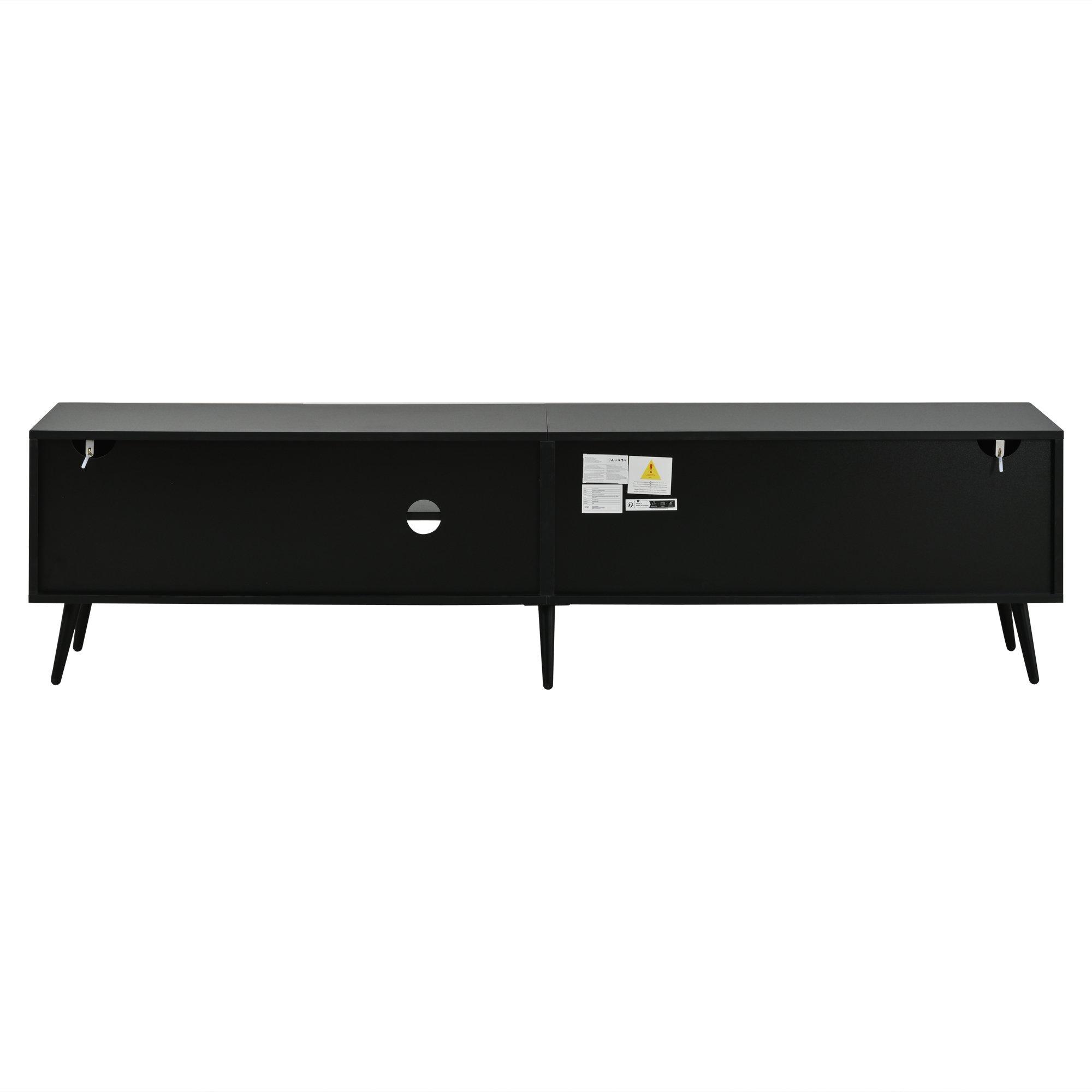 Oak/Black - Urban Meuble - Modern Geometric TV Stand Media Console - 12