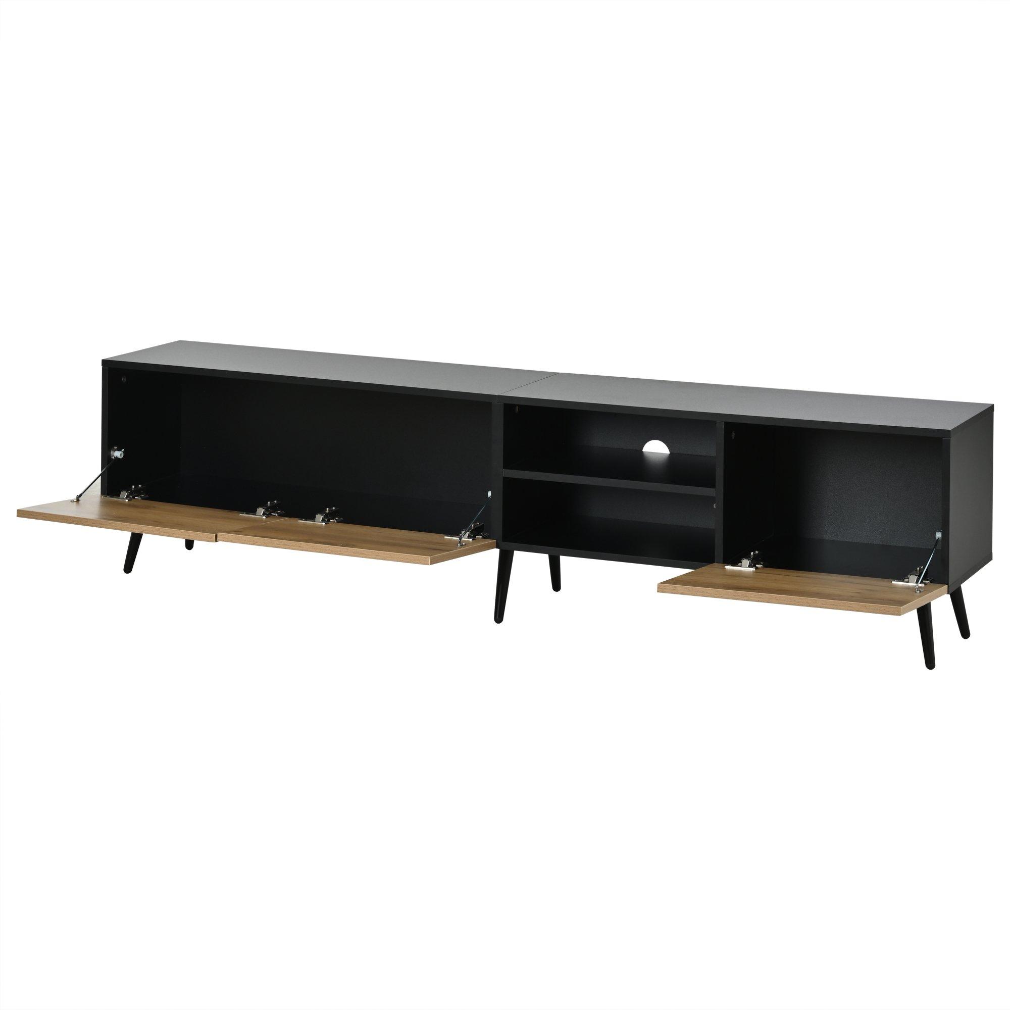 Oak/Black - Urban Meuble - Modern Geometric TV Stand Media Console - 14