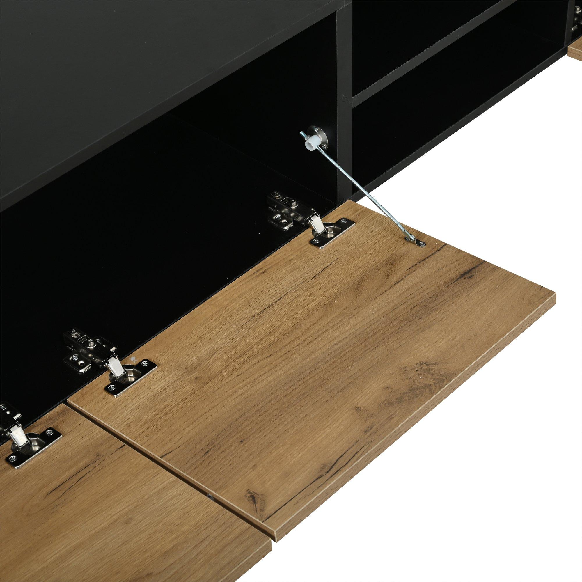 Oak/Black - Urban Meuble - Modern Geometric TV Stand Media Console - 16