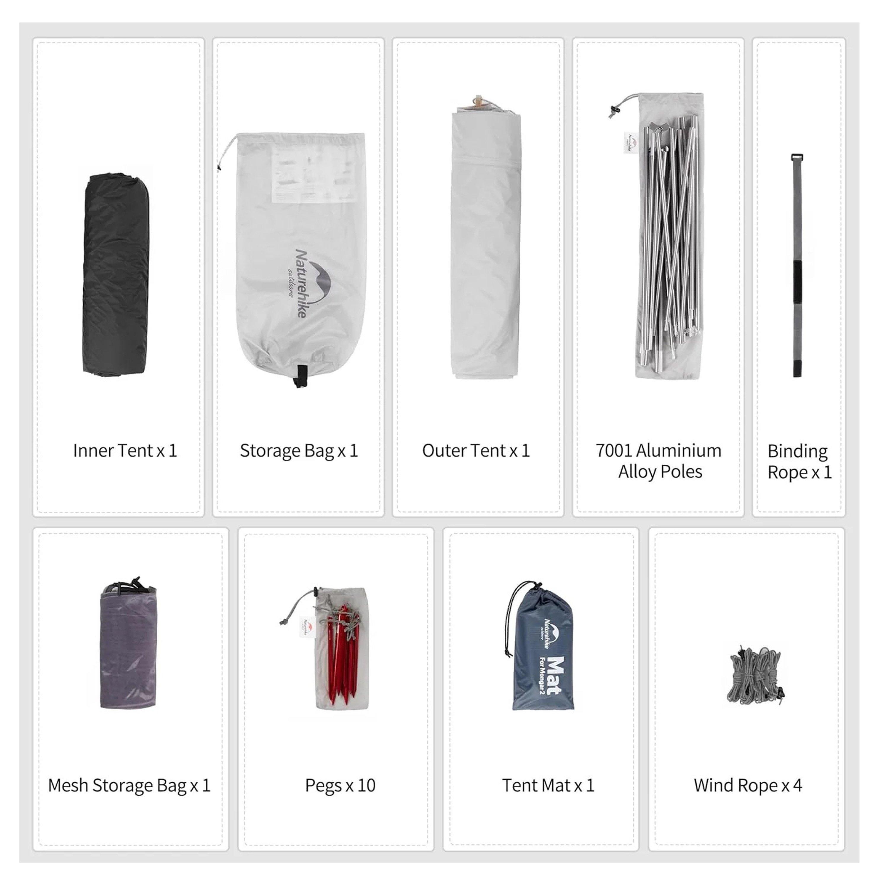 Phantom Blue - Naturehike - Mongar Ultralight 2-Person Tent 210T - 8