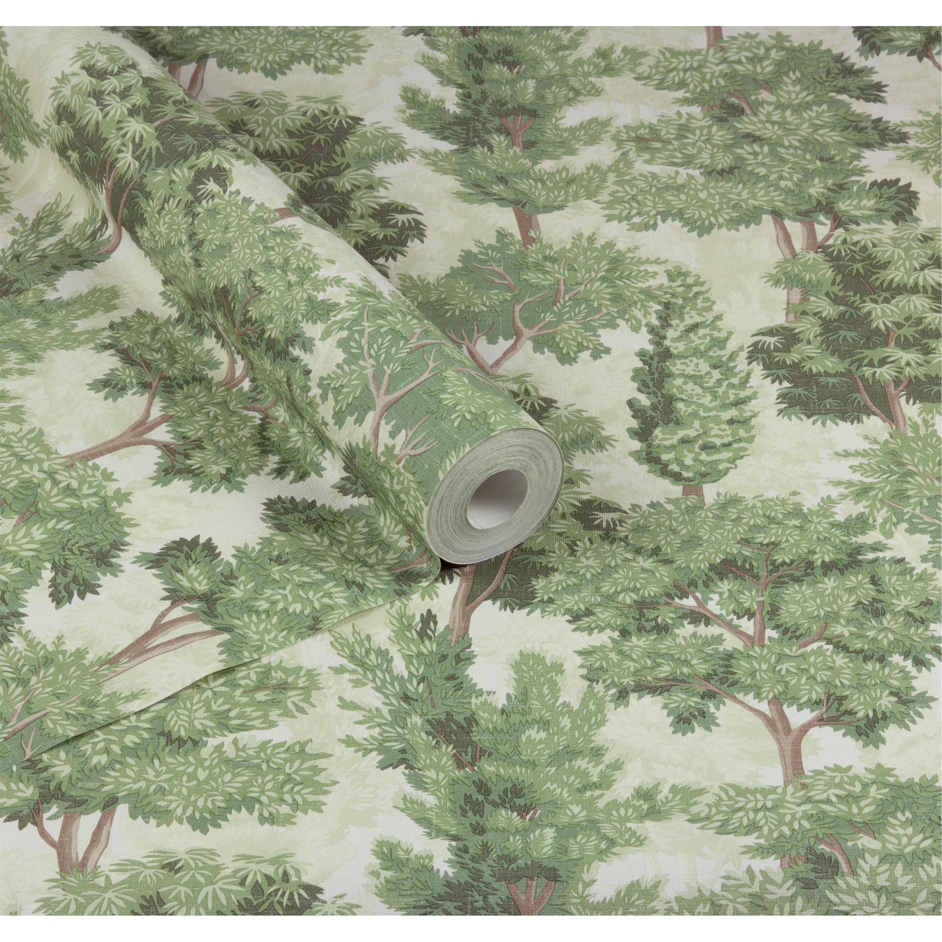 Green - Arthouse - Organic Forest Green Wallpaper - 2