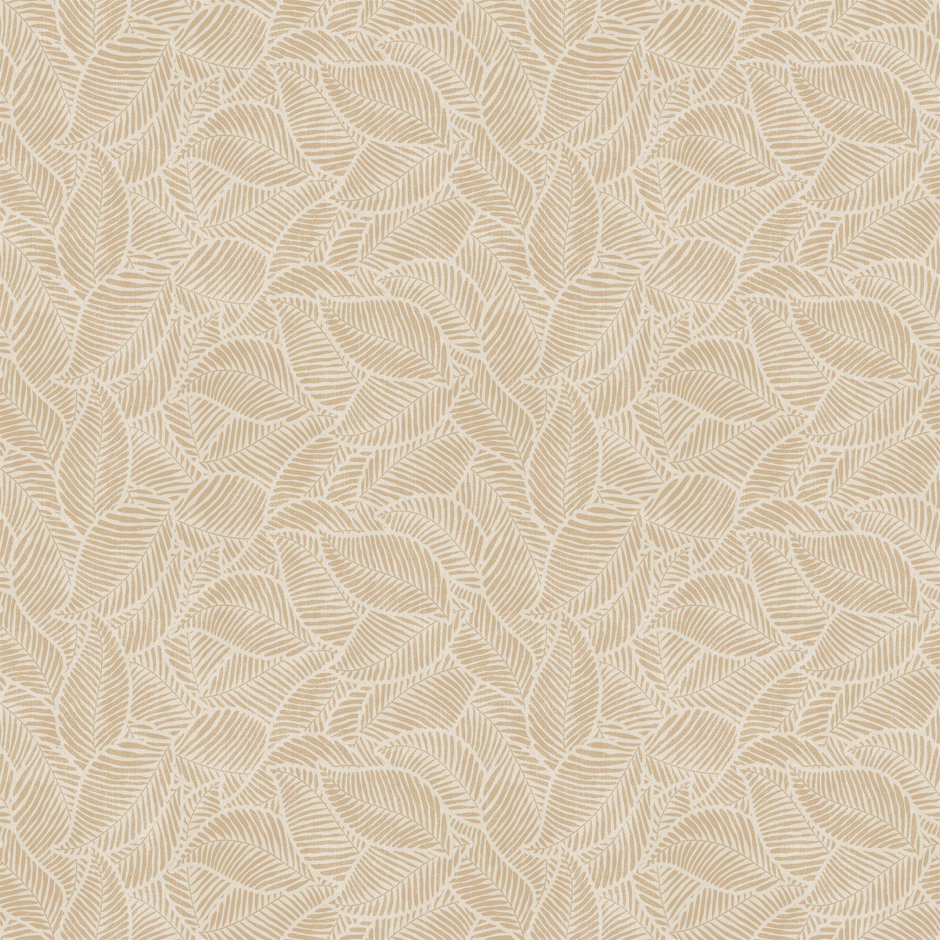 Arthouse  Leaf Print Rust Wallpaper - Orange
