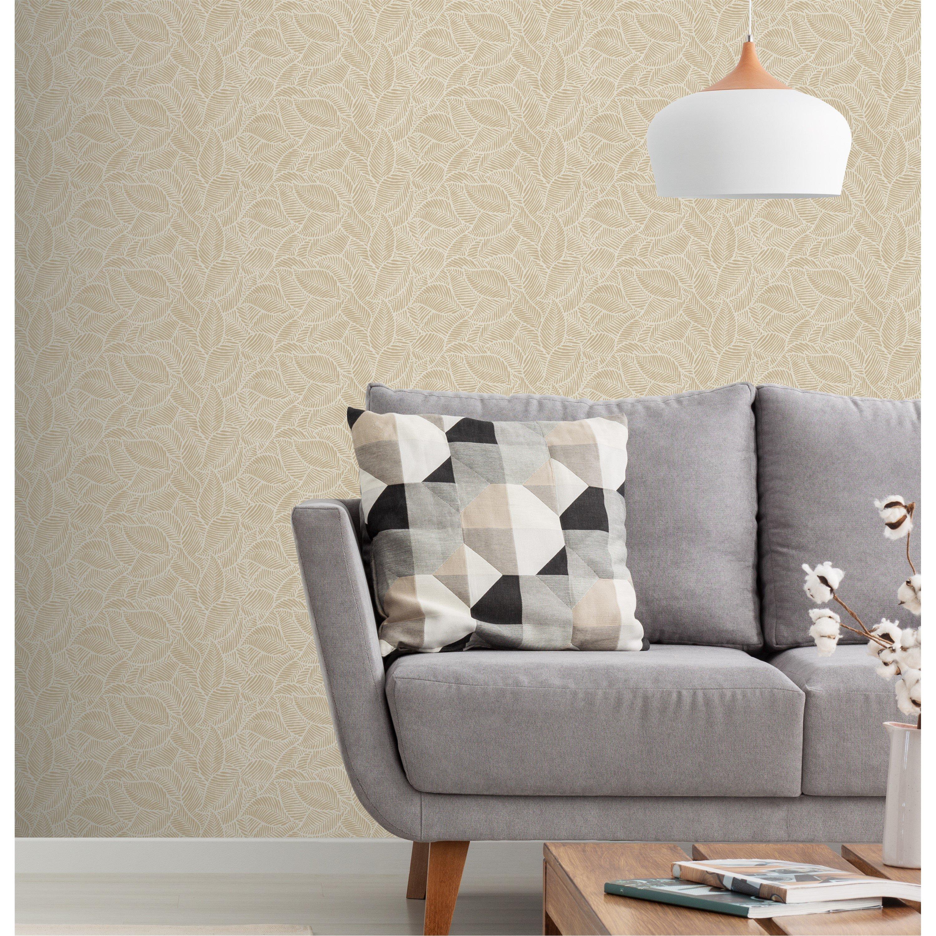 Arthouse | Leaf Print Rust Wallpaper | FRASERS