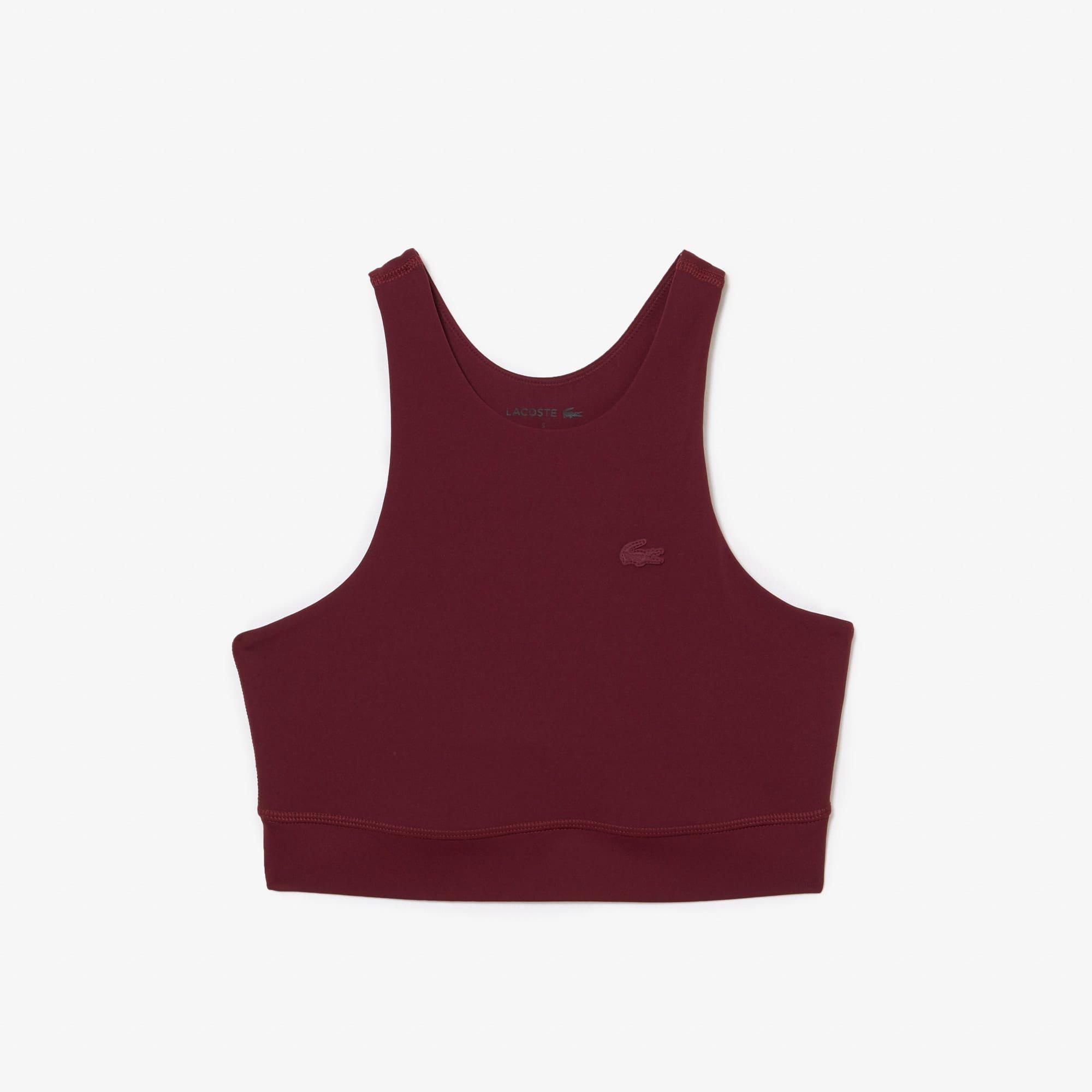 Burgundy - Lacoste - Quick-Dry Recycled Polyamide Stretch Bra - 1