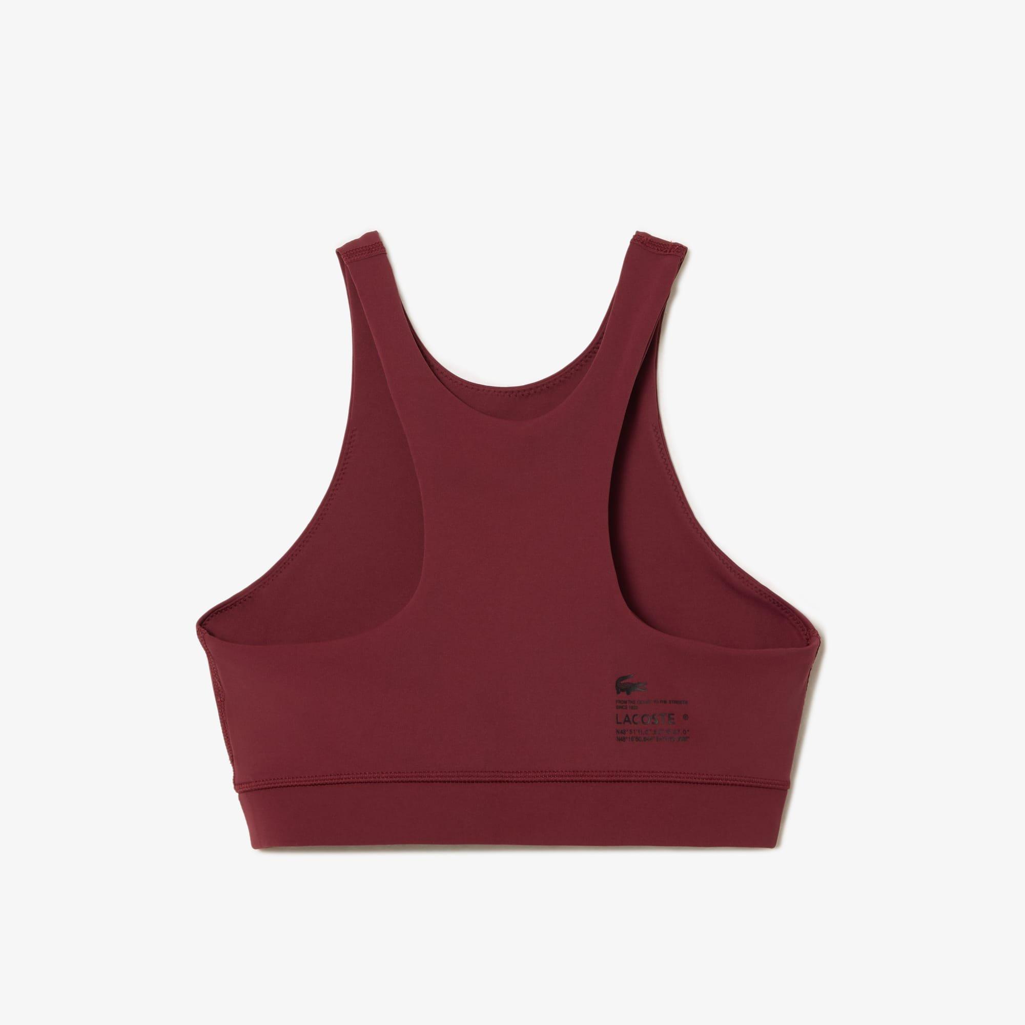 Burgundy - Lacoste - Quick-Dry Recycled Polyamide Stretch Bra - 2