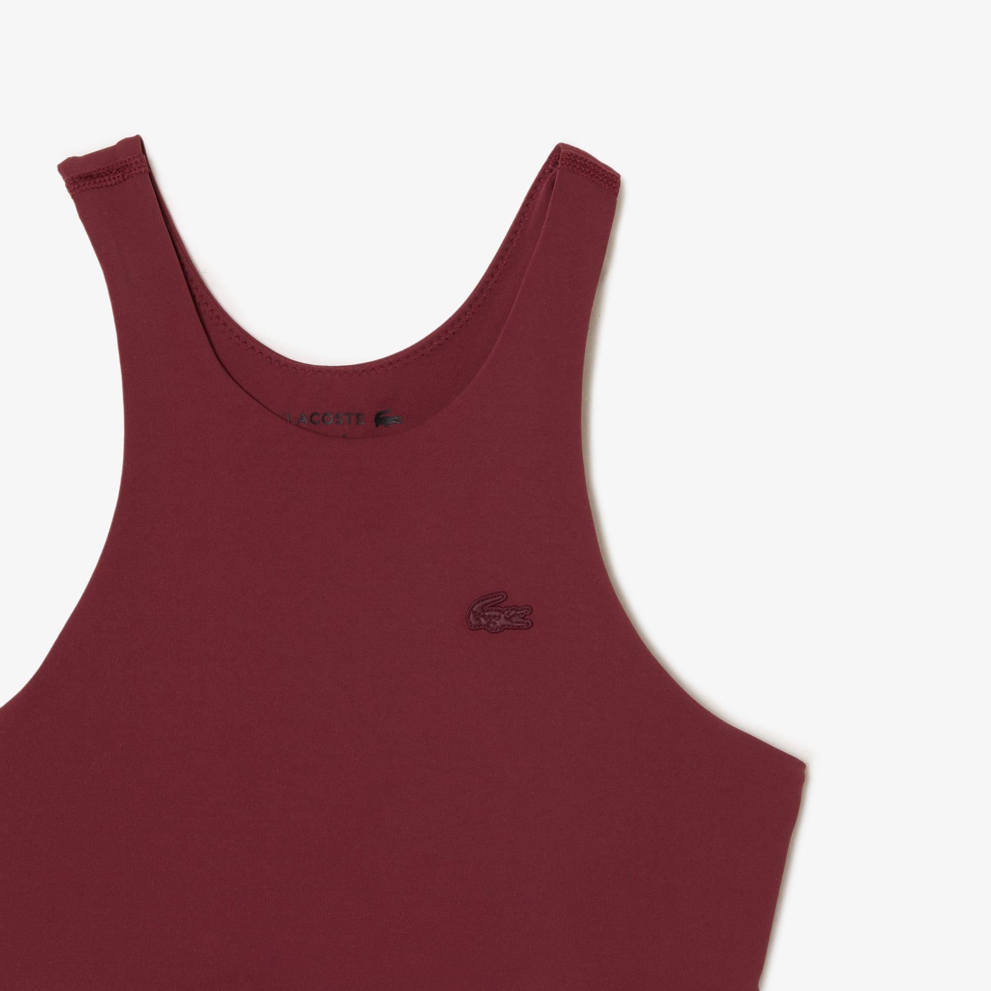 Burgundy - Lacoste - Quick-Dry Recycled Polyamide Stretch Bra - 3