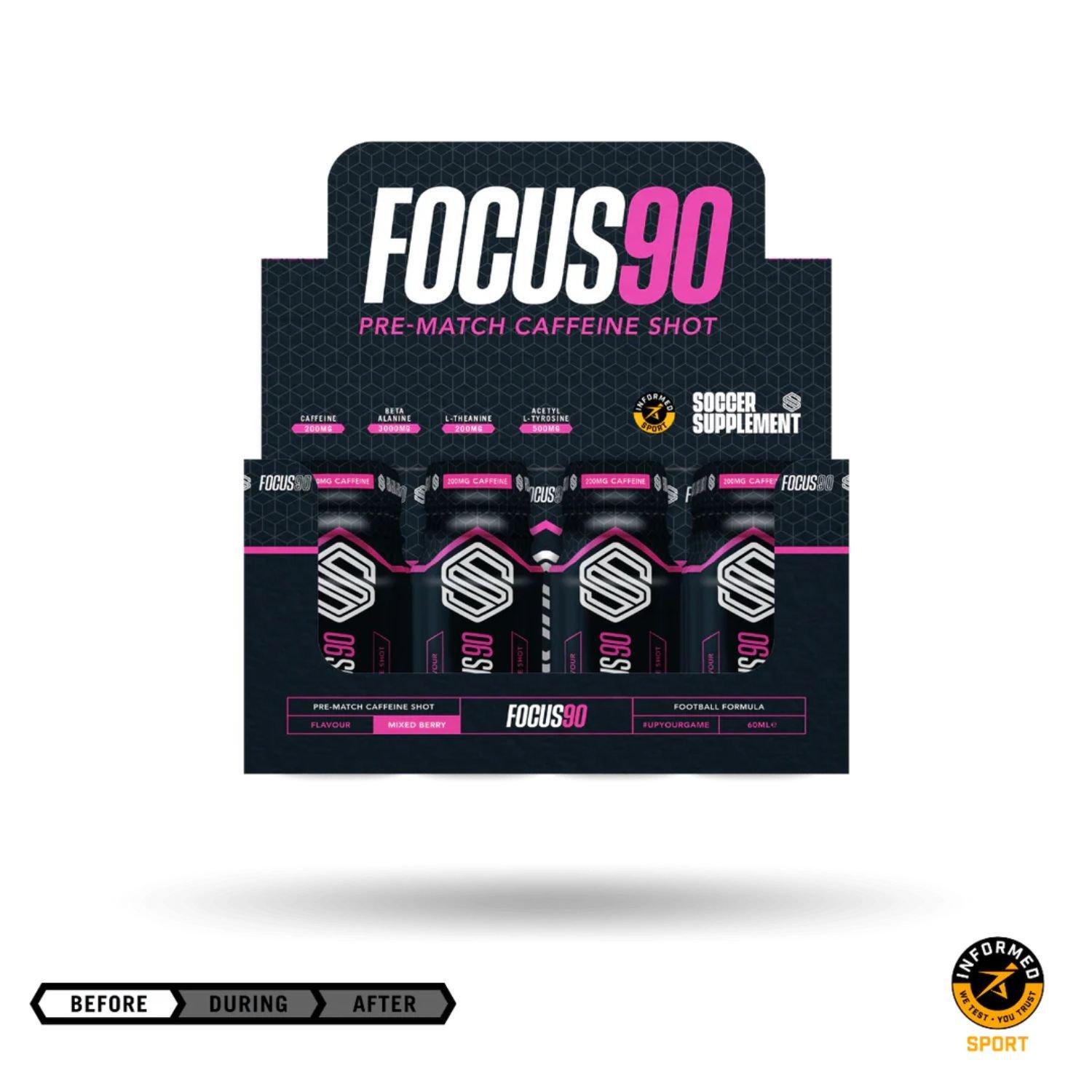 Berry - Soccer Supplements - Focus90® Shot - Caffeinated energy shot (12 x 60ml