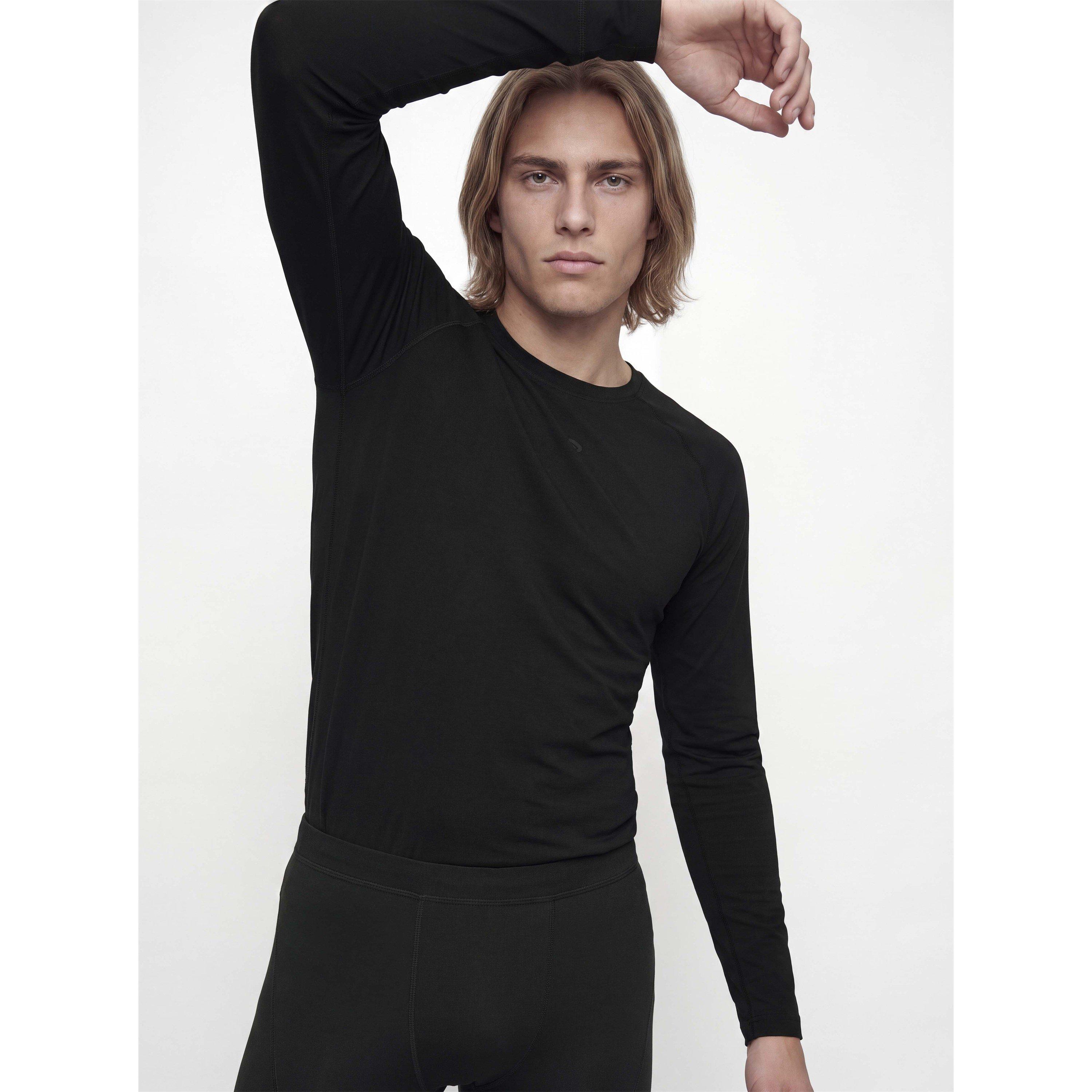 Sort - Jack and Jones - Men's Lesley Ski Top and Bottoms Slim-Fit Baselayer Set - 6
