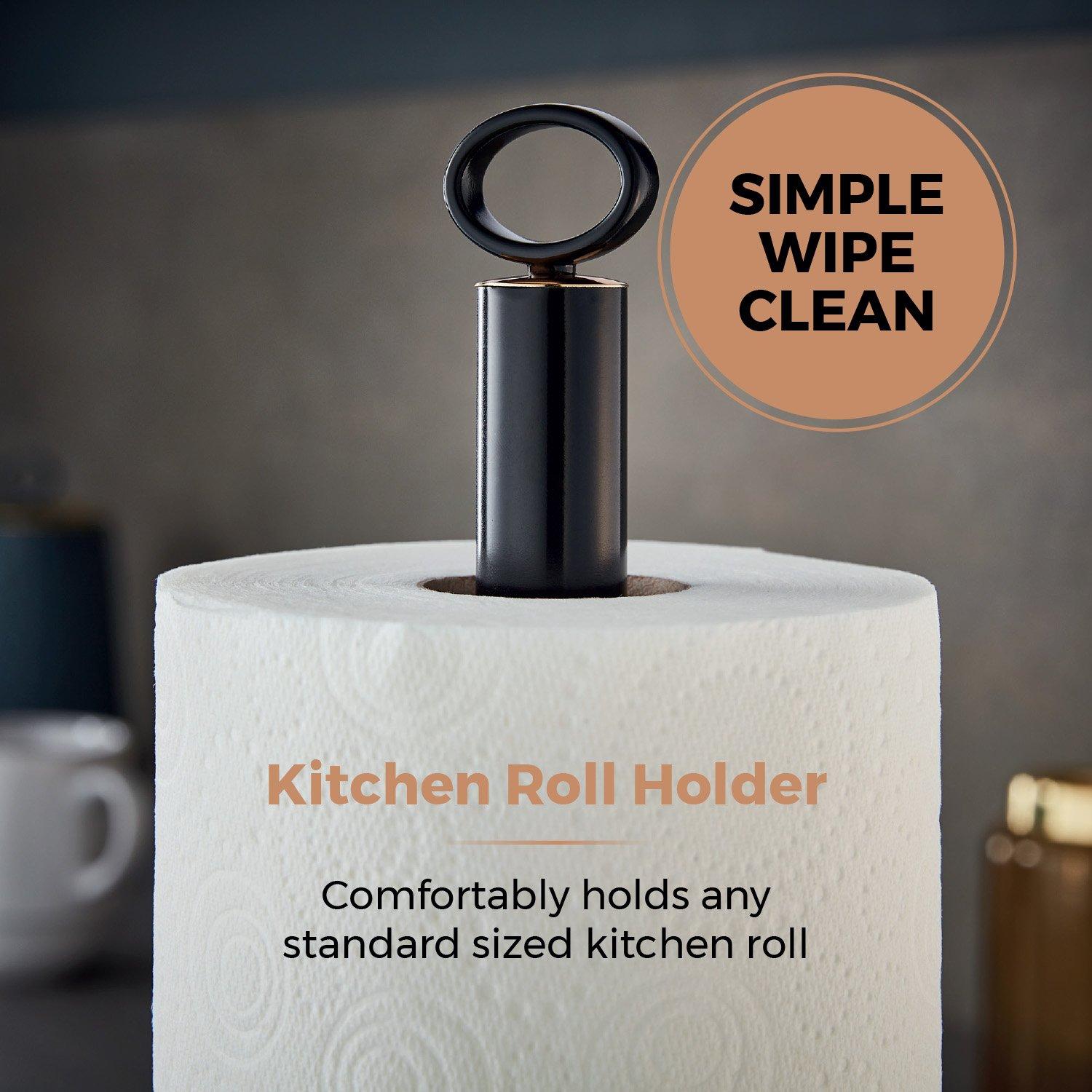 Black - Tower - Empire 6 Cup Mug Tree And Towel Pole Set - 4