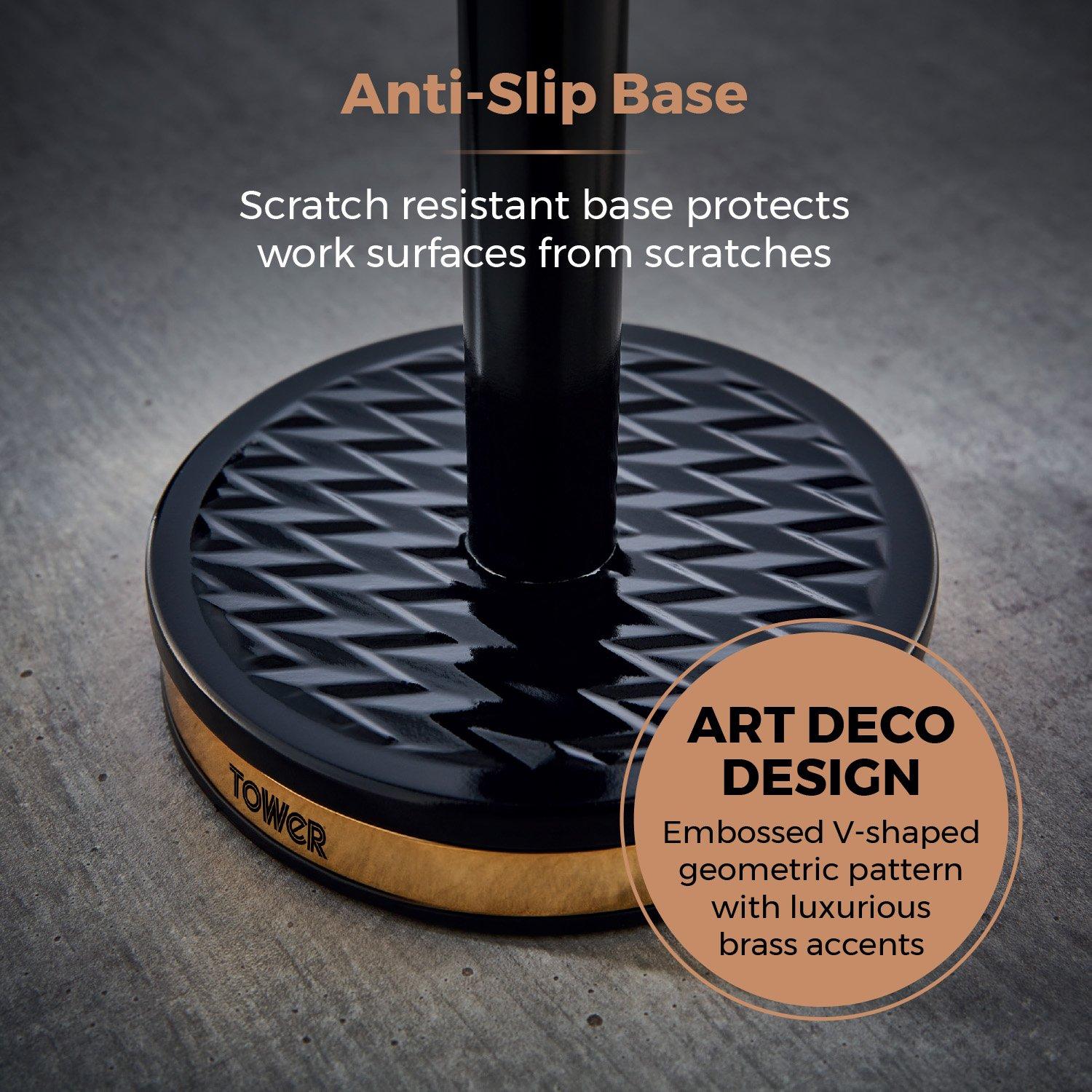 Black - Tower - Empire 6 Cup Mug Tree And Towel Pole Set - 5