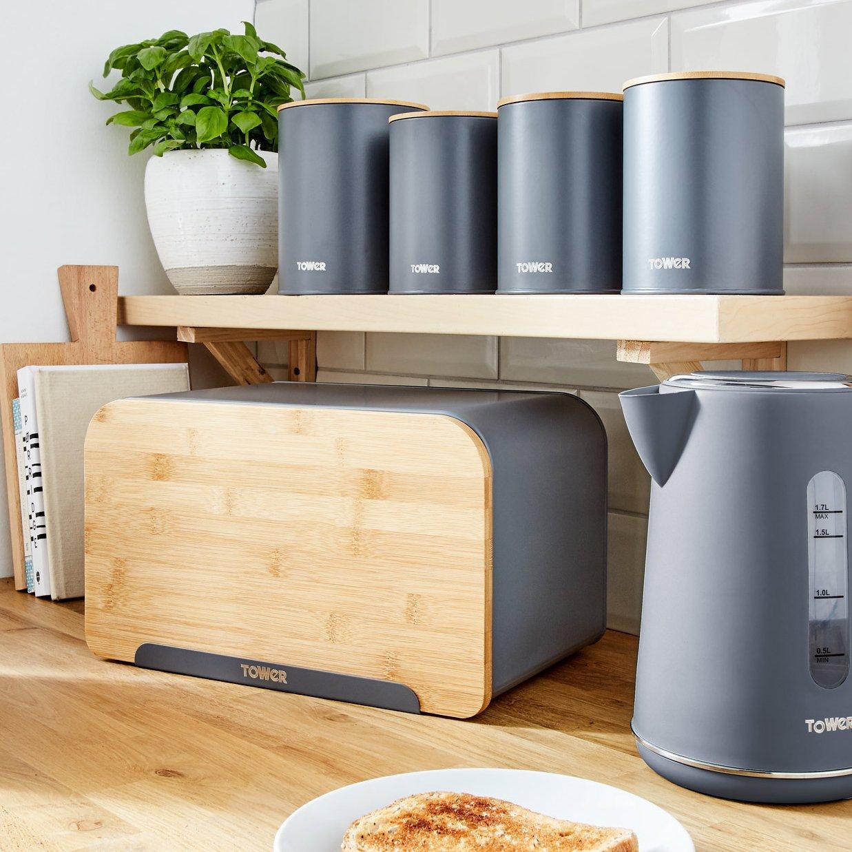 Grey - Tower - Scandi 5 Piece Storage Set - 12