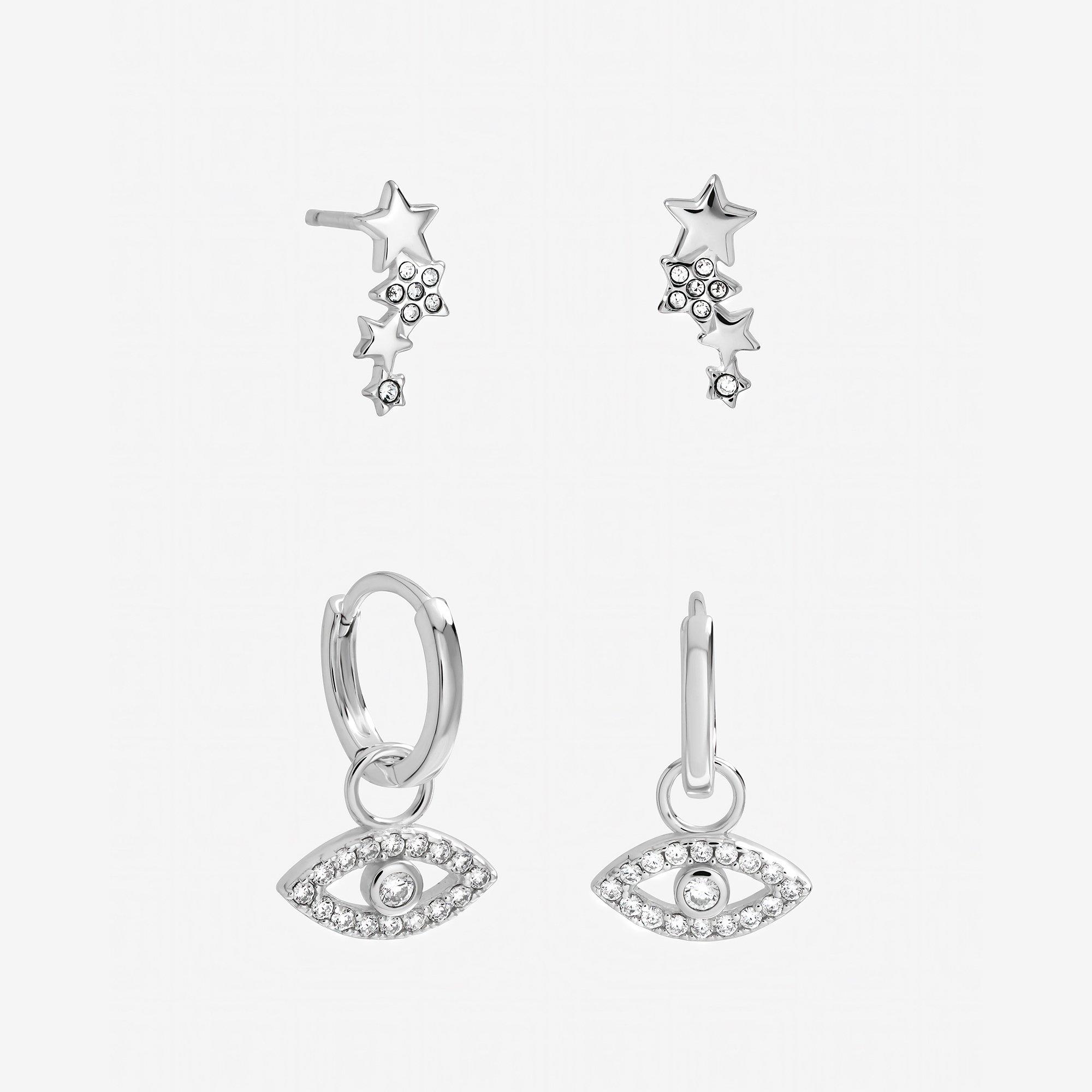 Inicio Sterling Silver Celestial Earrings - Pack of 2