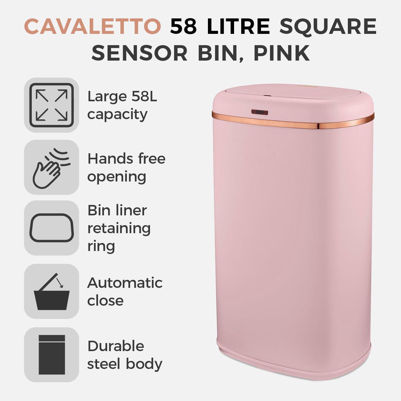 Pink - Tower - Cavaletto 58L Sensor Bin Pink - 2