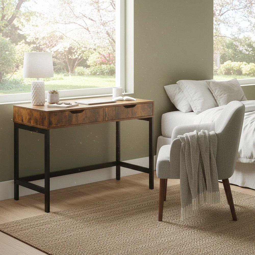 Brown - Urban Meuble - Modern Desk Wood Finish Durable Home Office - 2