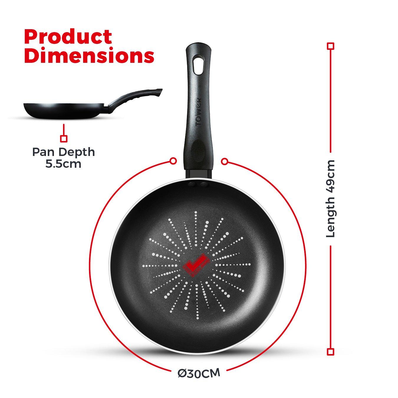 Black - Tower - Smart Start Classic 30cm Frying Pan - 13