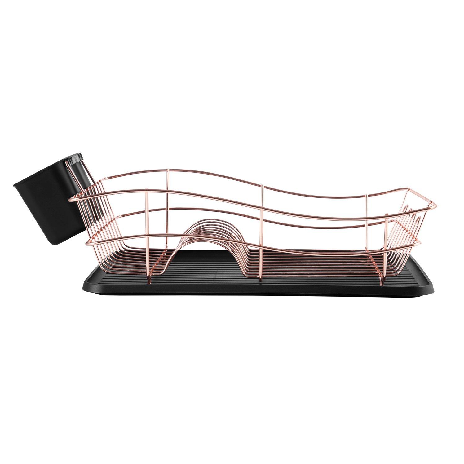 Black - Tower - Essentials Dish Rack With Tray - 2