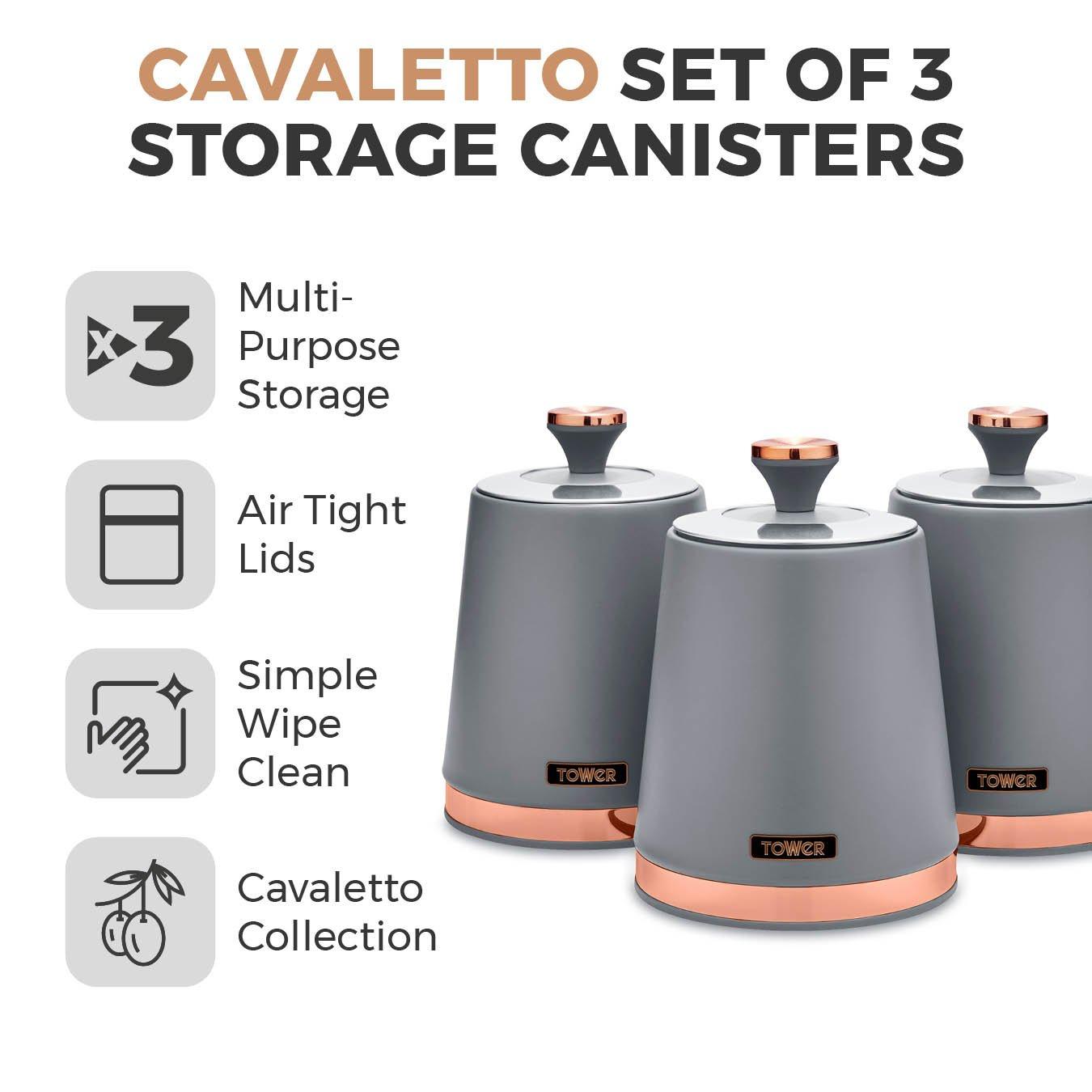 Grey - Tower - Cavaletto Set Of 3 Canisters - 2