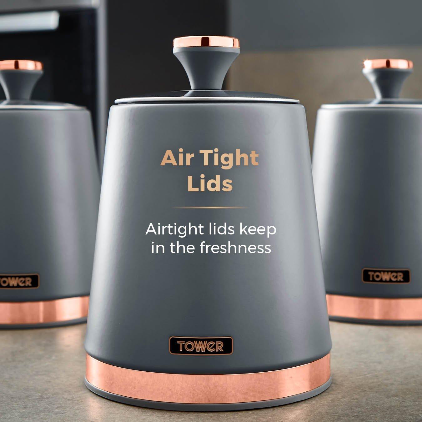 Grey - Tower - Cavaletto Set Of 3 Canisters - 4