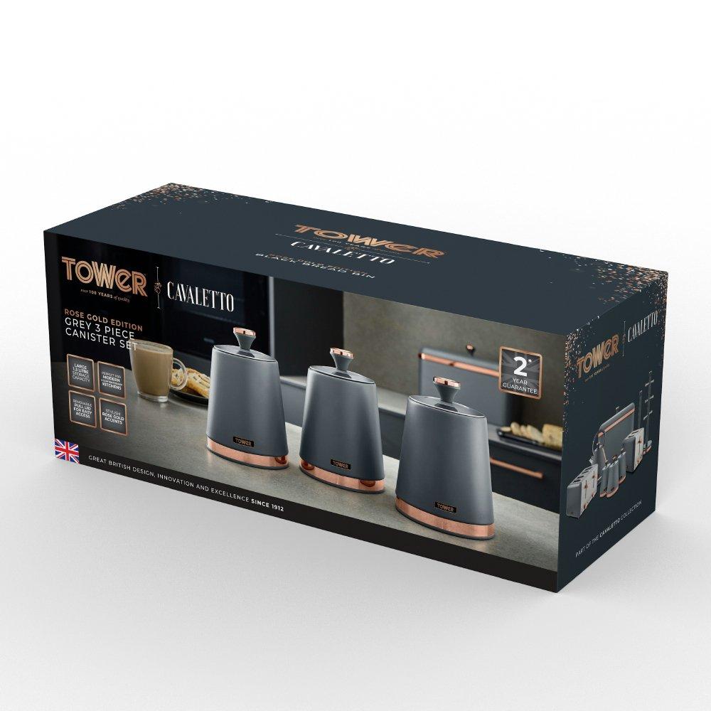 Grey - Tower - Cavaletto Set Of 3 Canisters - 9