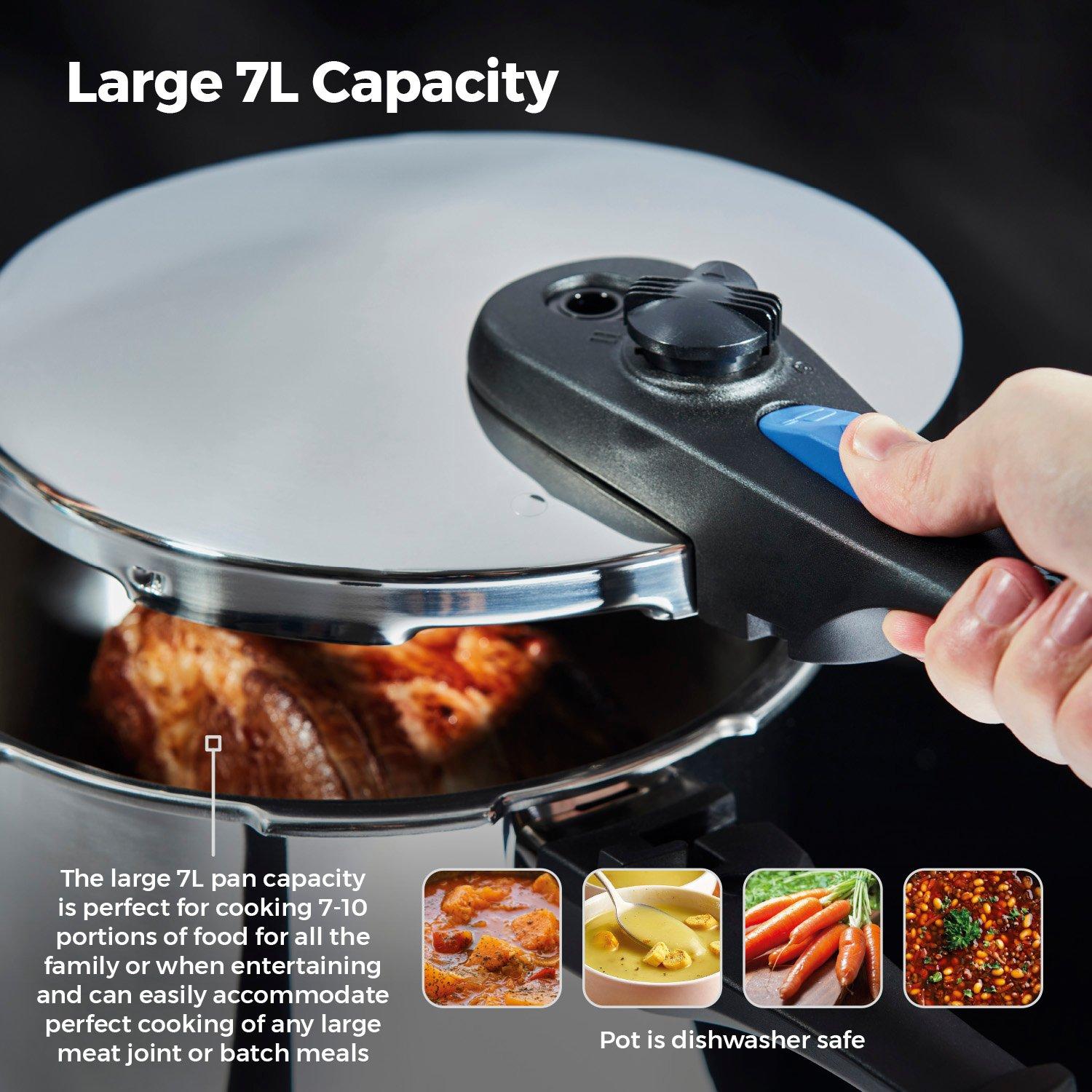 Stainless Steel - Tower - Express 7 Litre Stainless Steel Pressure Cooker - 5