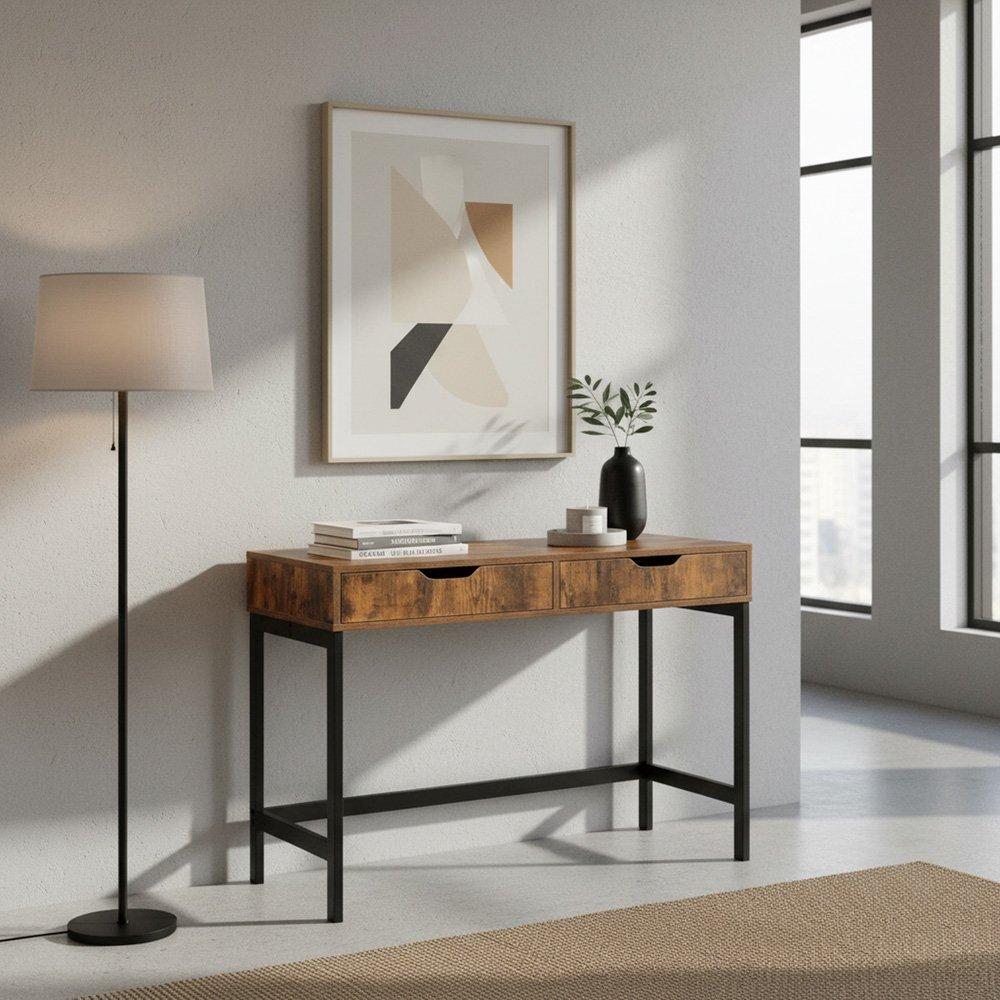 Brown - Urban Meuble - Wooden Bedside Table with Drawers - 1