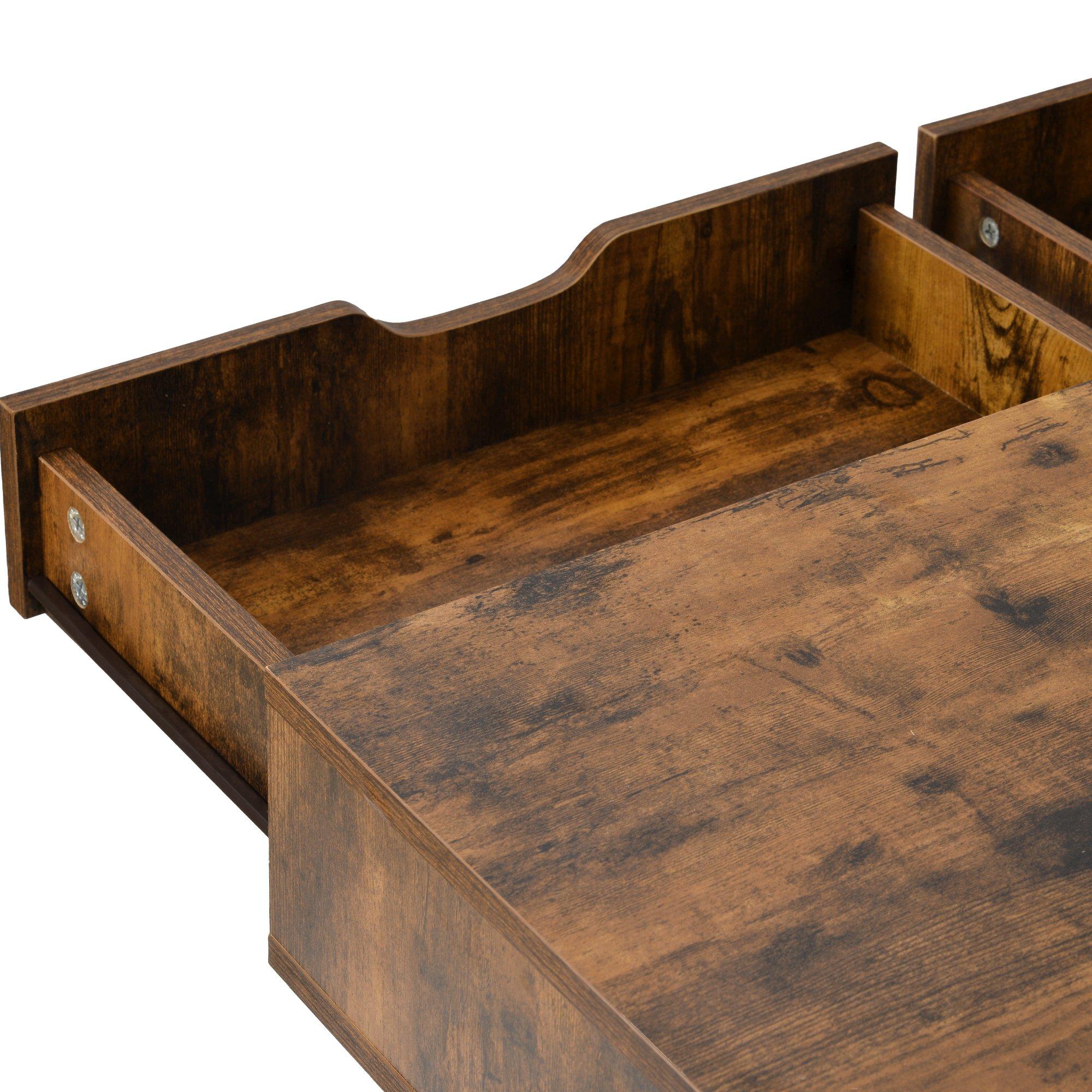 Brown - Urban Meuble - Wooden Bedside Table with Drawers - 10