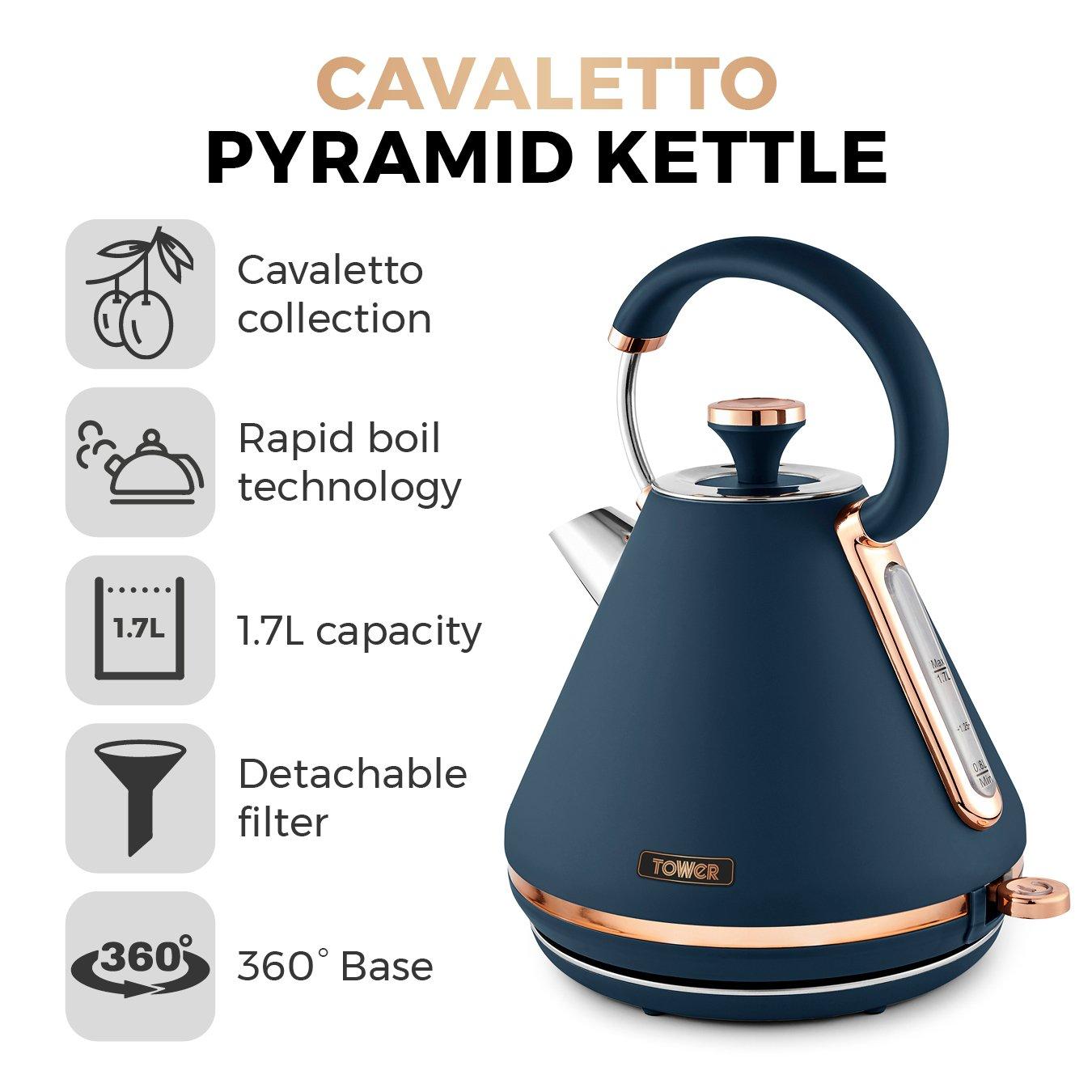 Midnight Blue - Tower - Cavaletto 3KW 1.7 Litre Pyramid Kettle Midnight Bl - 2