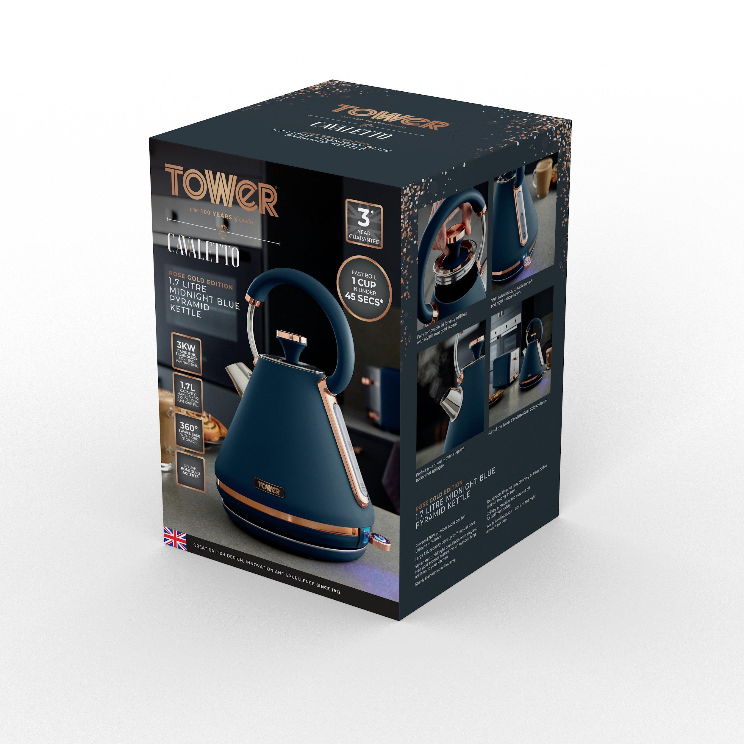 Midnight Blue - Tower - Cavaletto 3KW 1.7 Litre Pyramid Kettle Midnight Bl - 11