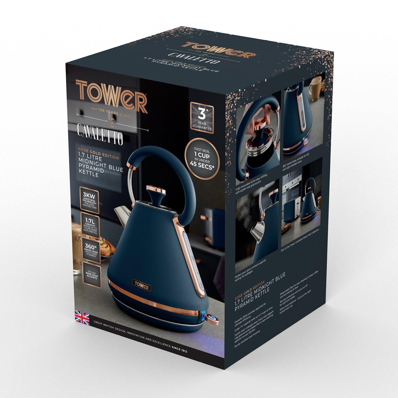 Midnight Blue - Tower - Cavaletto 3KW 1.7 Litre Pyramid Kettle Midnight Bl - 9