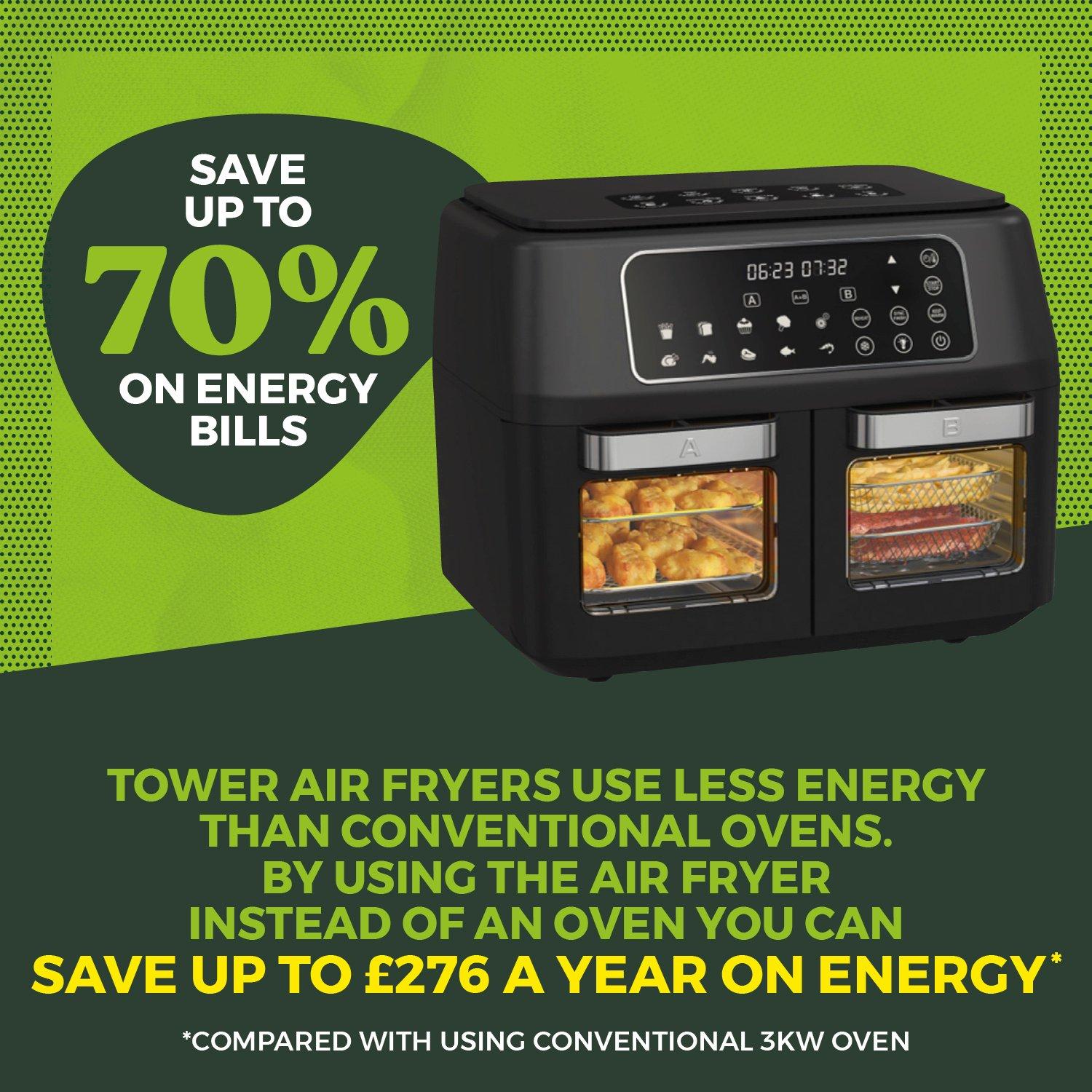 Black - Tower - Vortx 11L Vizion Dual Oven Air Fryer Digital Black - 7