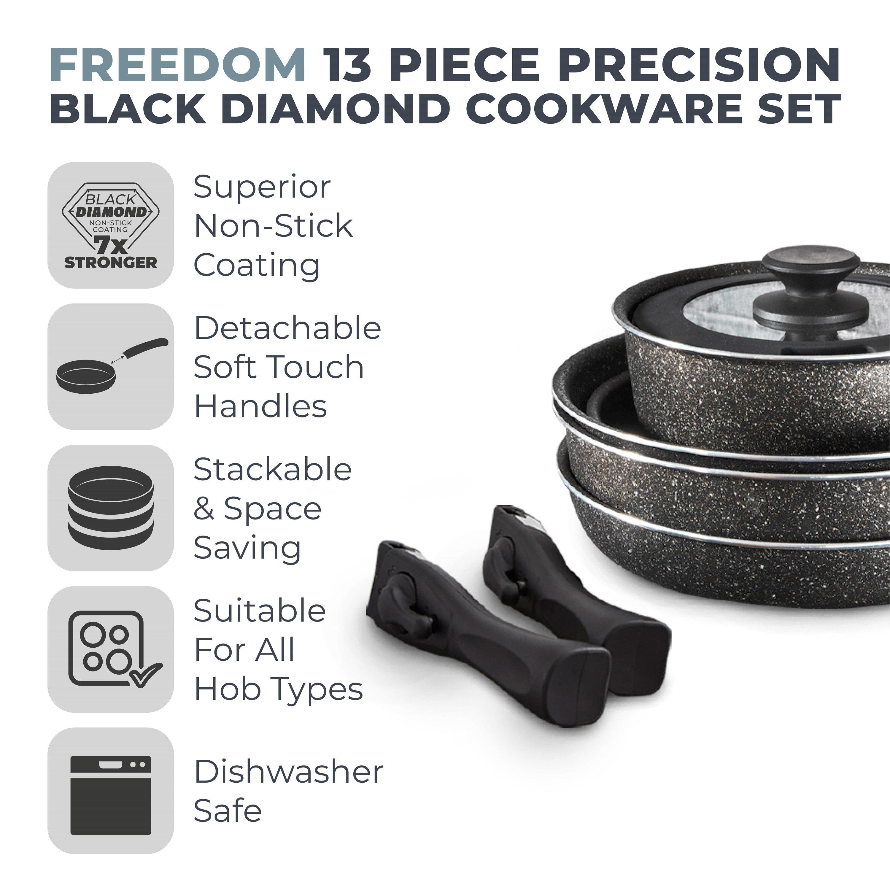 Black - Tower - Freedom Precision 13 Piece Cookware Set - 2