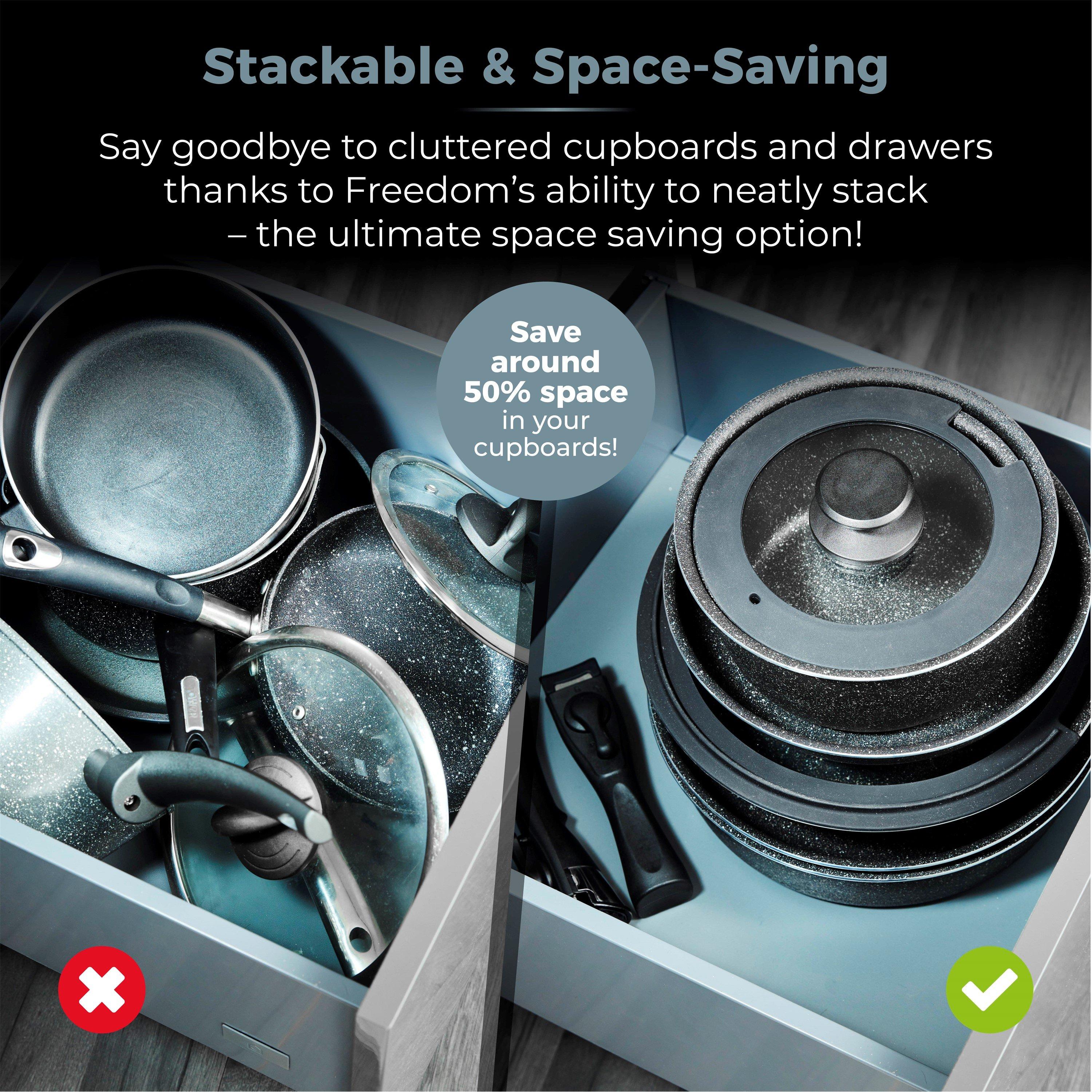 Black - Tower - Freedom Precision 13 Piece Cookware Set - 6