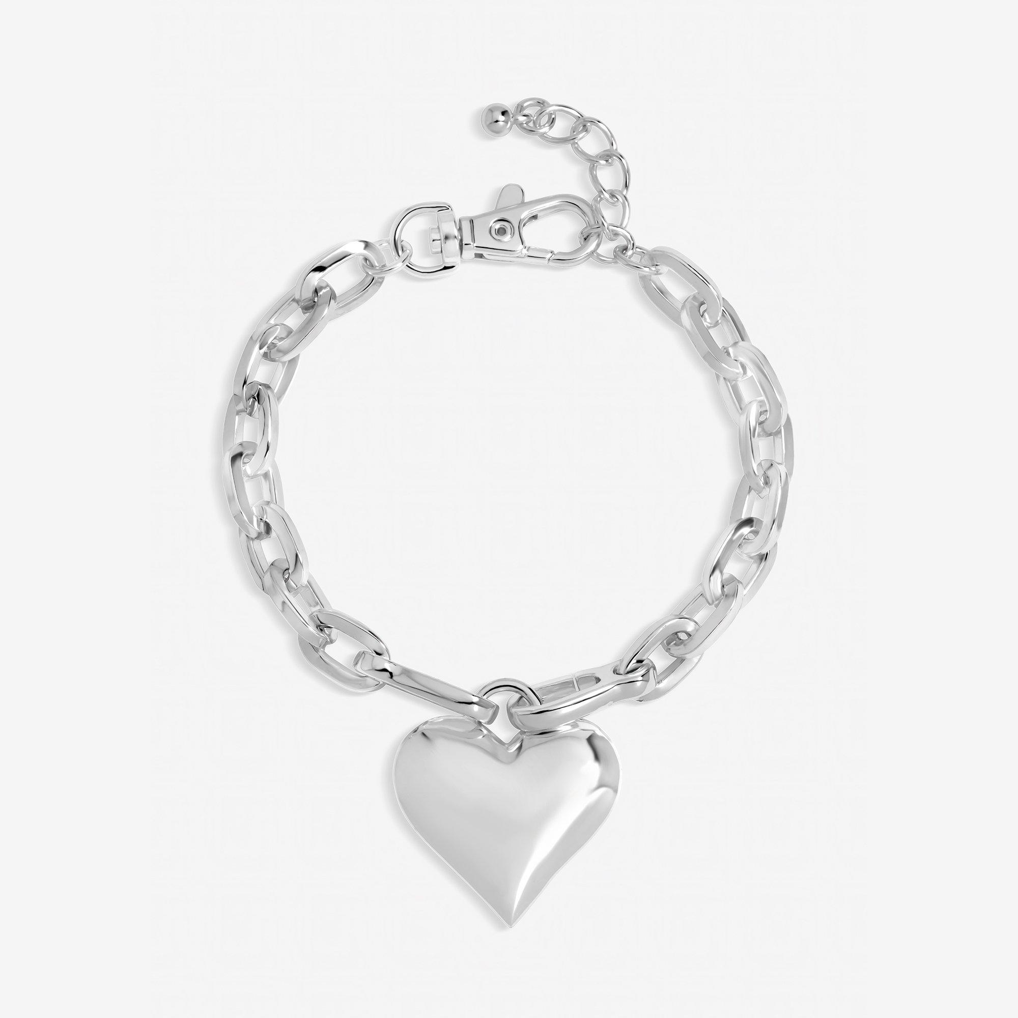 Silver - Mood - Silver Plated Polished Heart Bracelet