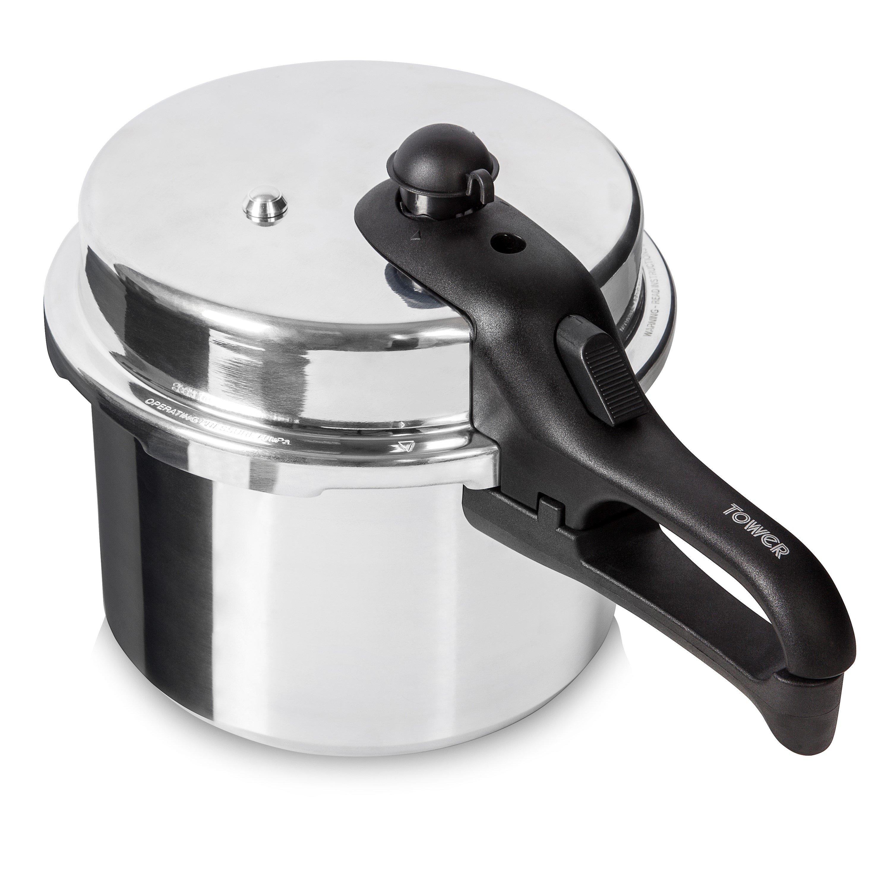 Tower  High Dome 6 Litre Pressure Cooker - Aluminium - Medium