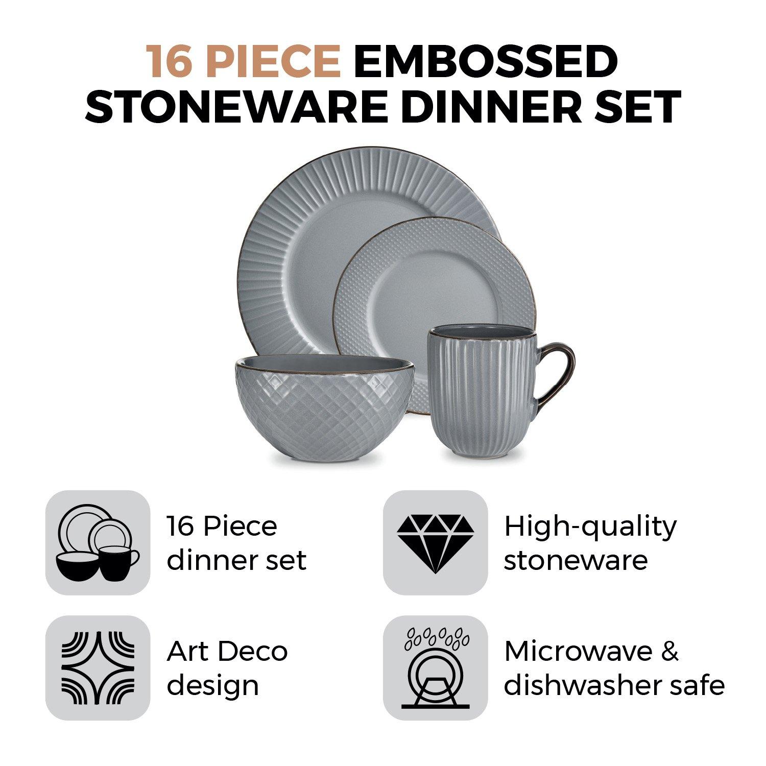 Grey - Tower - Empire 16 Piece Dinnerware Set - 2
