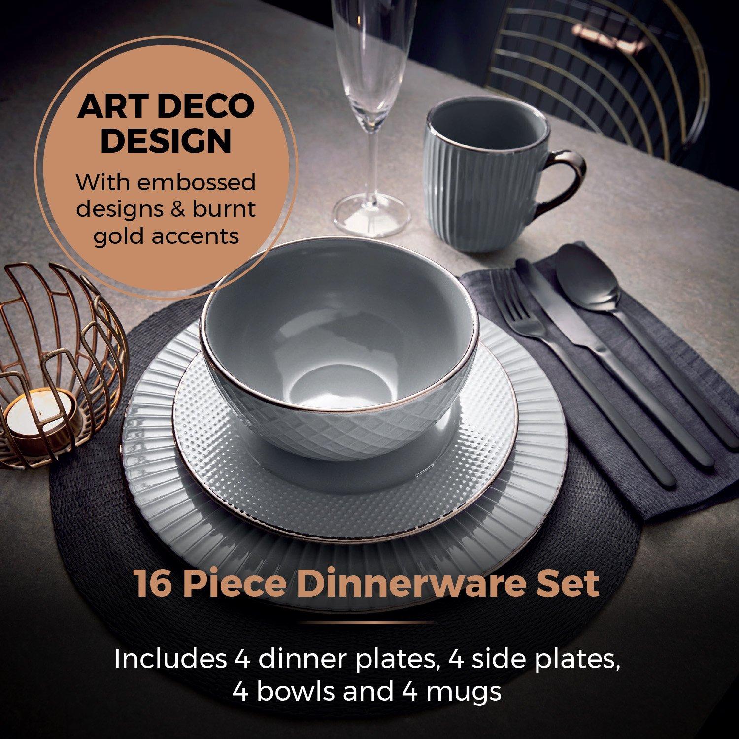 Grey - Tower - Empire 16 Piece Dinnerware Set - 3