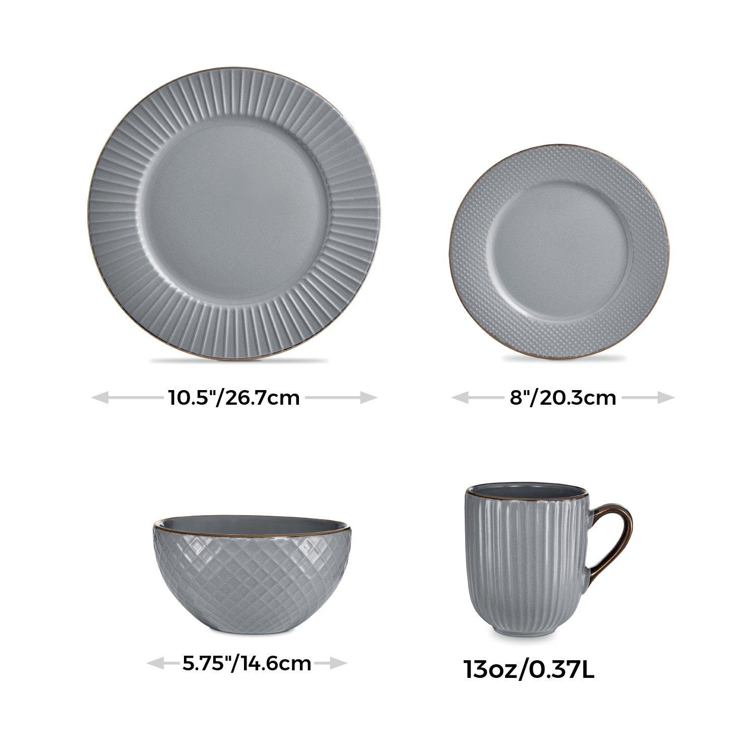 Grey - Tower - Empire 16 Piece Dinnerware Set - 6