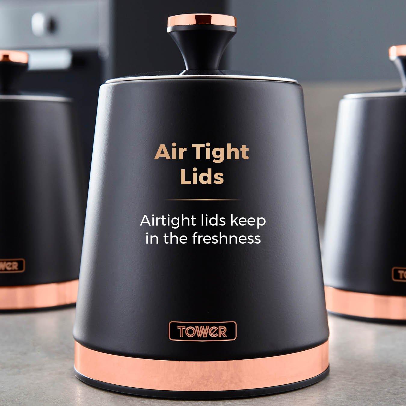 Black - Tower - Cavaletto Set Of 3 Canisters - 4