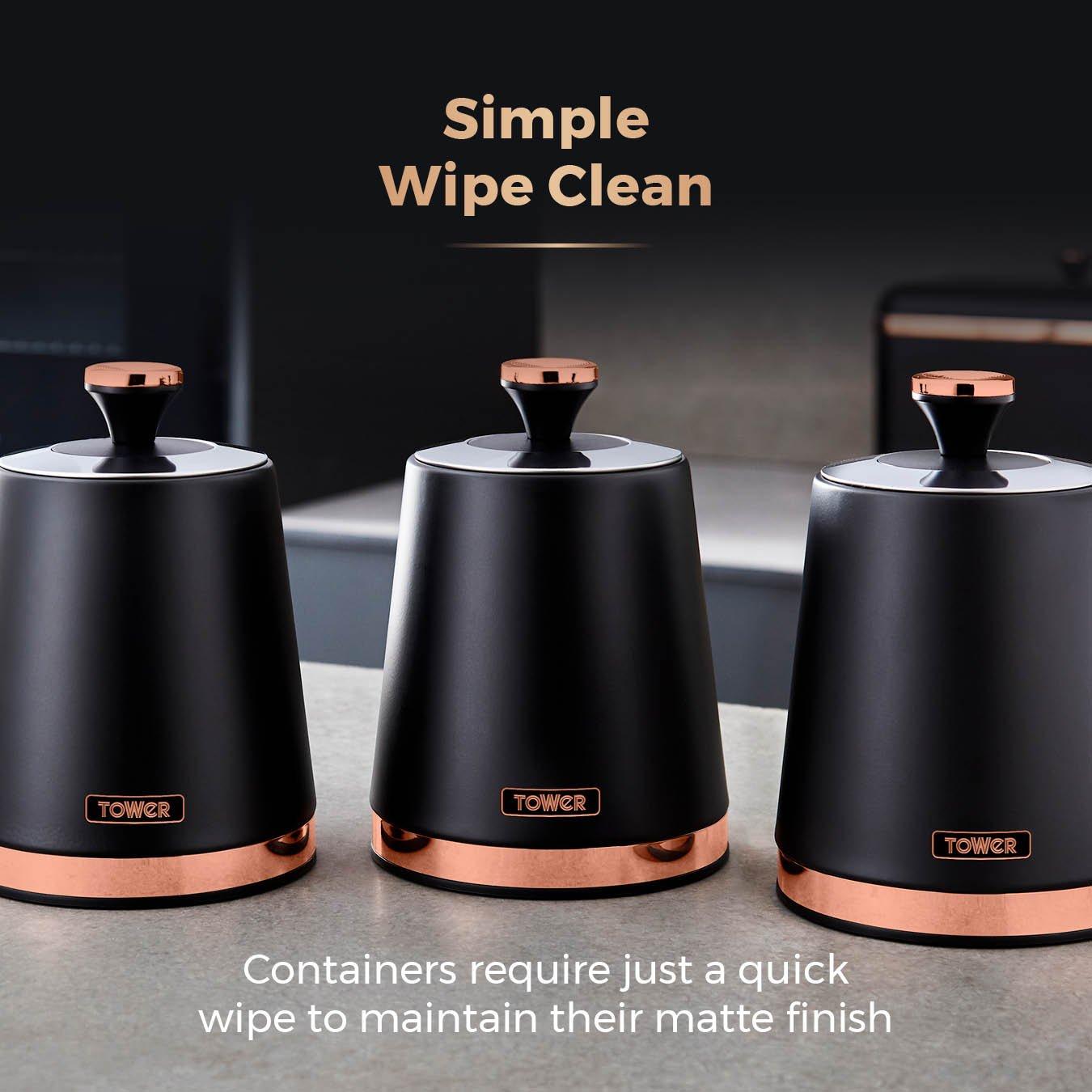 Black - Tower - Cavaletto Set Of 3 Canisters - 5