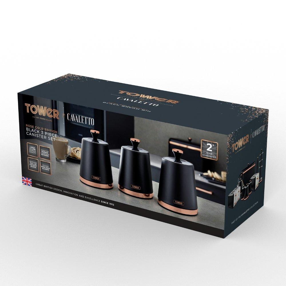 Black - Tower - Cavaletto Set Of 3 Canisters - 9