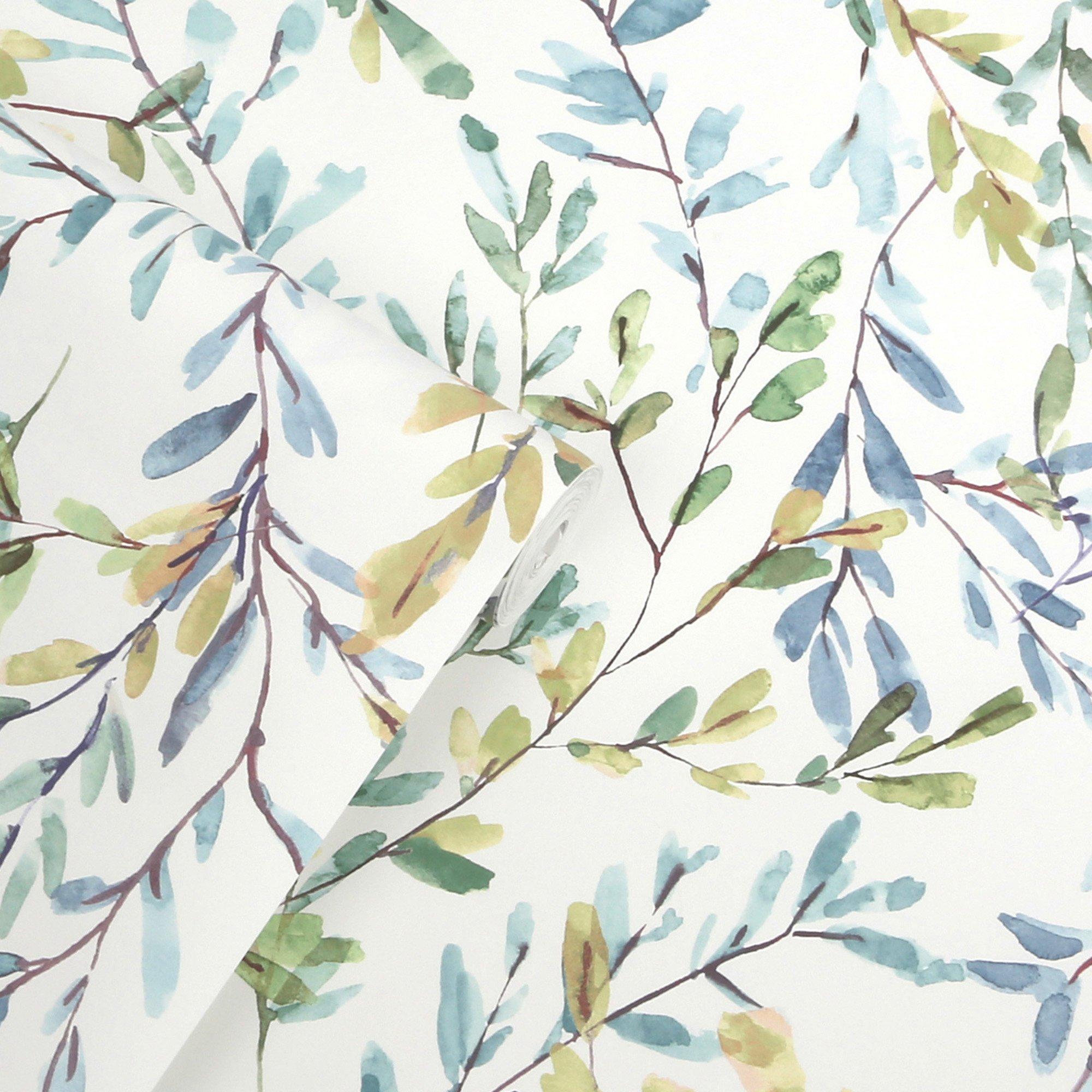 White - Laura Ashley - Laura Ashley Brayton Leaves Fresh Green Wallpaper - 3