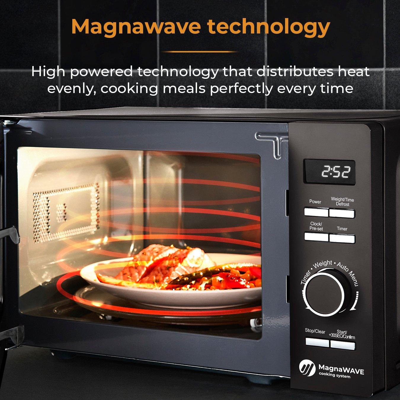 Black - Tower - Renaissance 20L Microwave Digital Black - 7