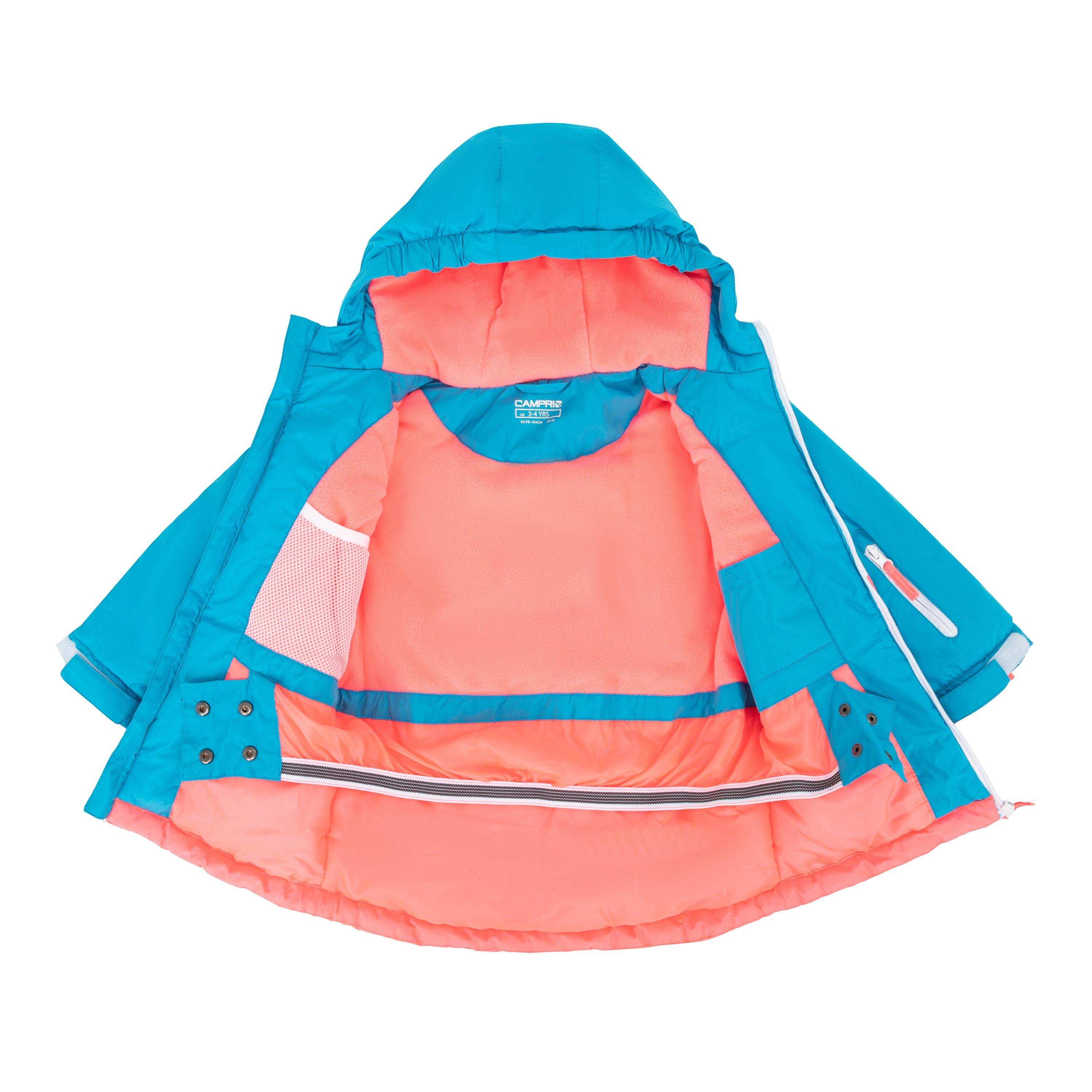 Weiß/Rosa - Campri - Windproof Fleece Lined Long Sleeve Ski Jacket - 3