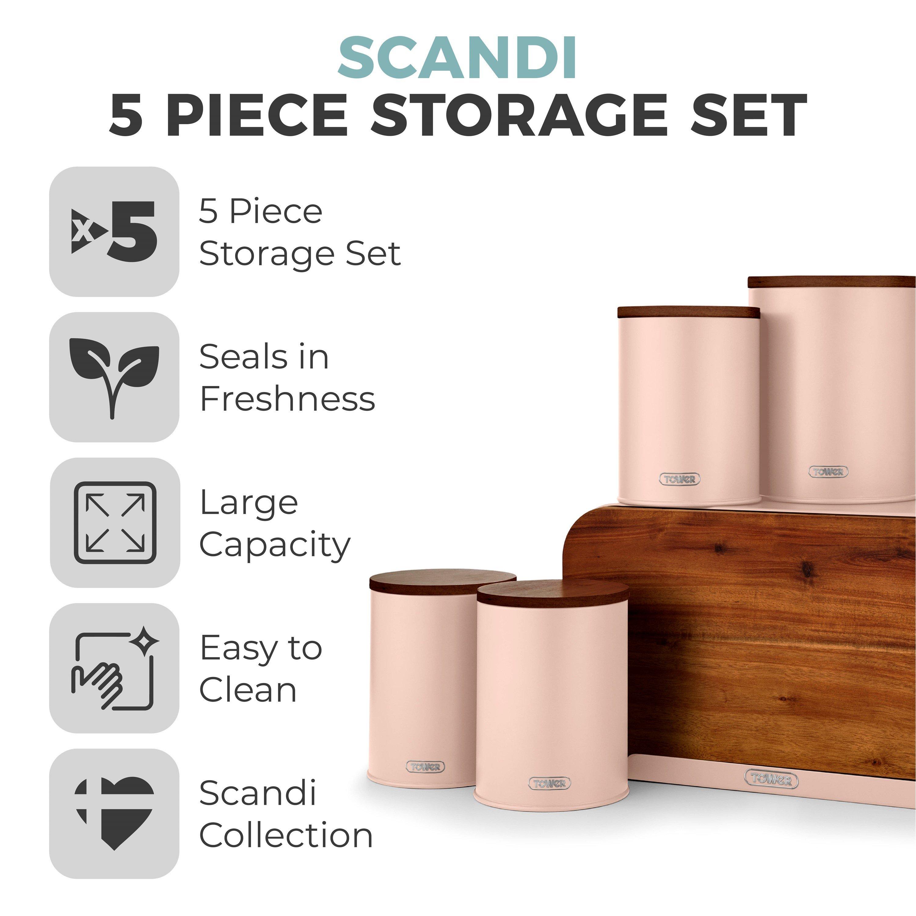 Clay - Tower - Scandi 5 Piece Storage Set Clay - 2