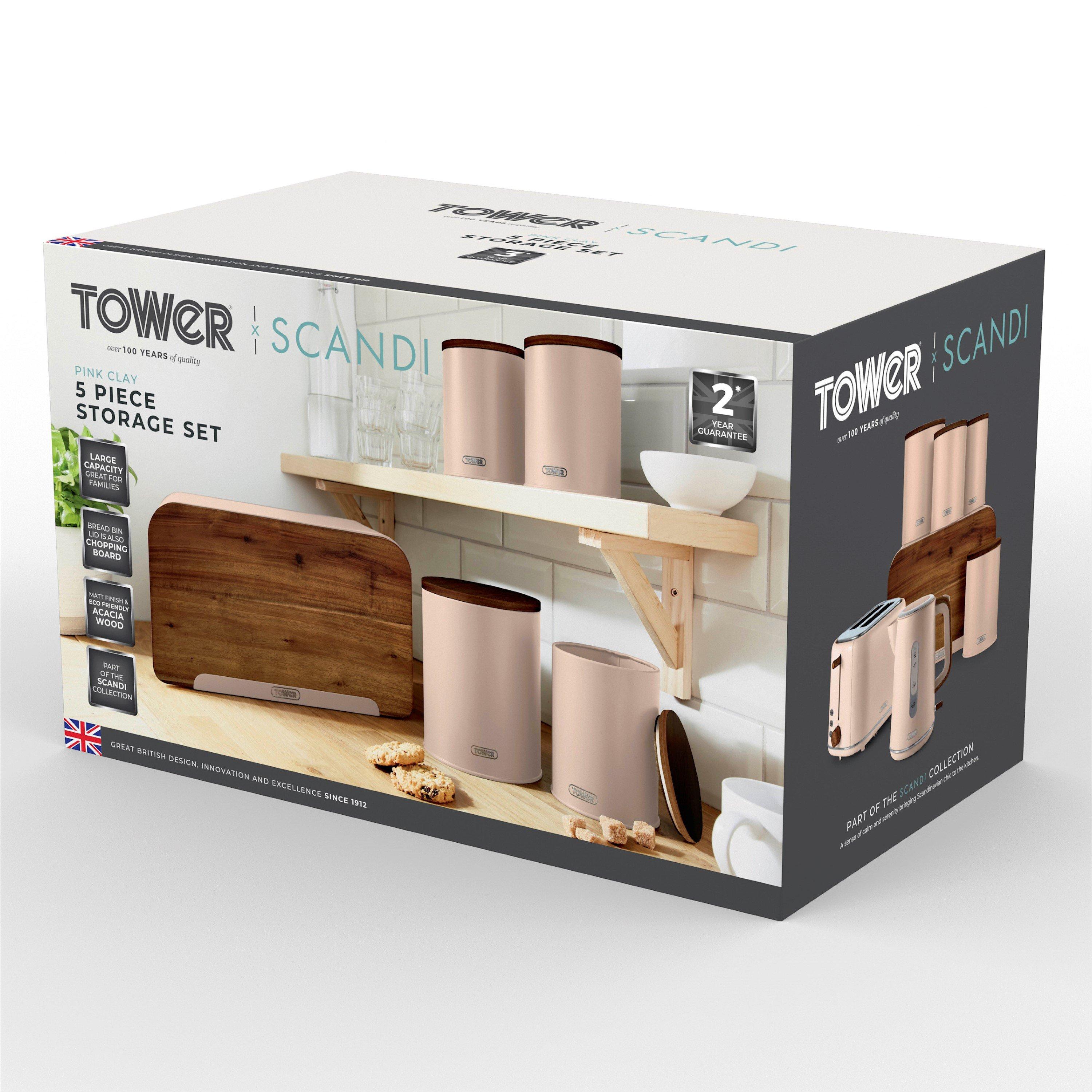 Clay - Tower - Scandi 5 Piece Storage Set Clay - 10