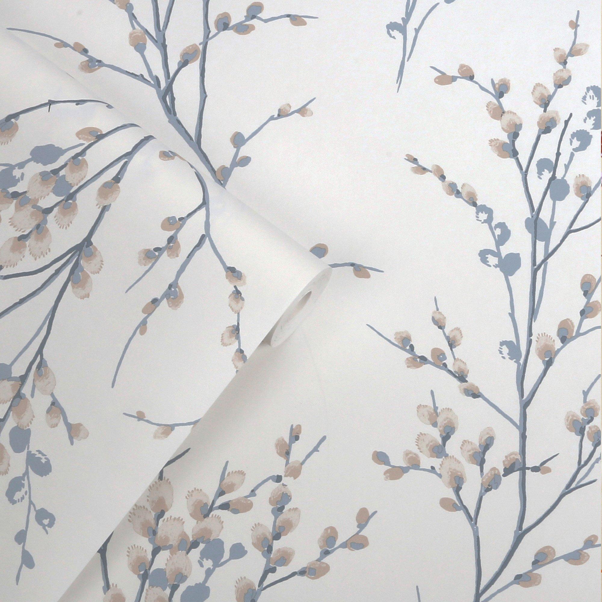White - Laura Ashley - Laura Ashley Pussy Willow Seaspray Wallpaper - 3